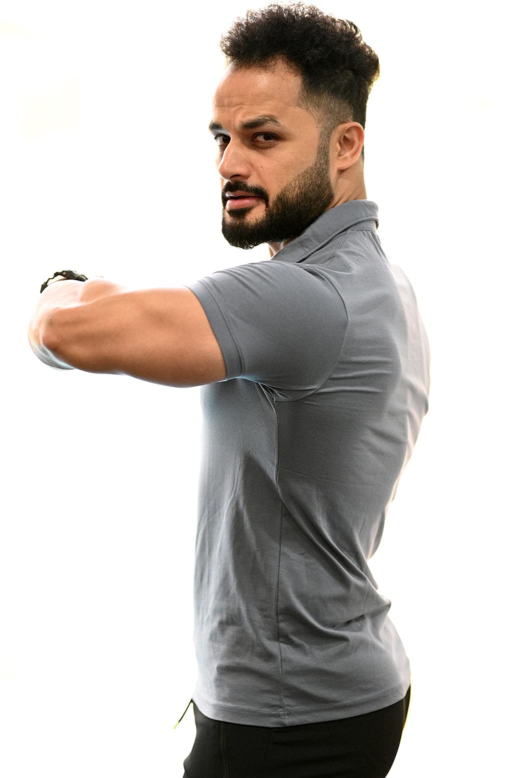 FUAARKMen's Solid Slim Fit Polo Shirt