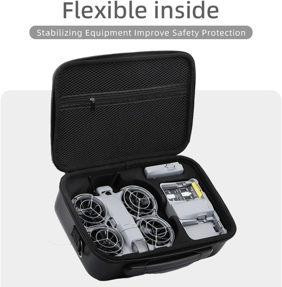 Neo 2 Carrying Case, Travel Case for DJI Neo 2 Drone, Portable Storage Shoulder Bag Hard Shell Protective Carrying Bag for DJI Neo 2 Drone and Battery Charger Hub Accessories (Black)