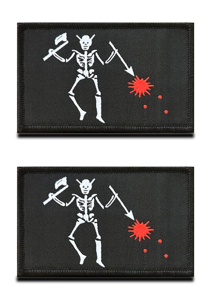 2 Pack Blackbeard Pirate Tactical Patch