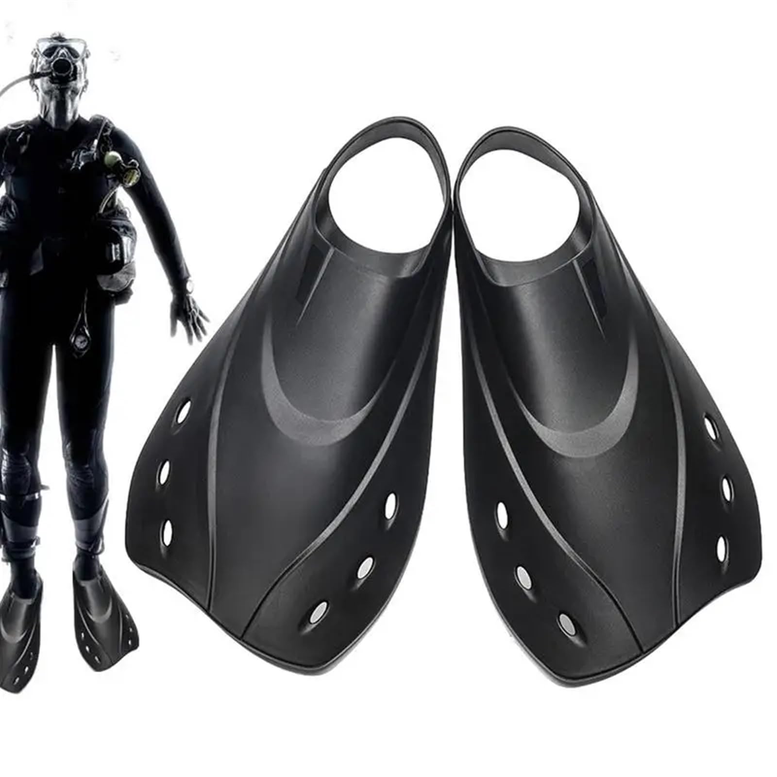 Aletas de Entrenamiento natación Buceo cómodas Cortas compactas Ergonómicas Cómodas for Nadar y bucear para natación