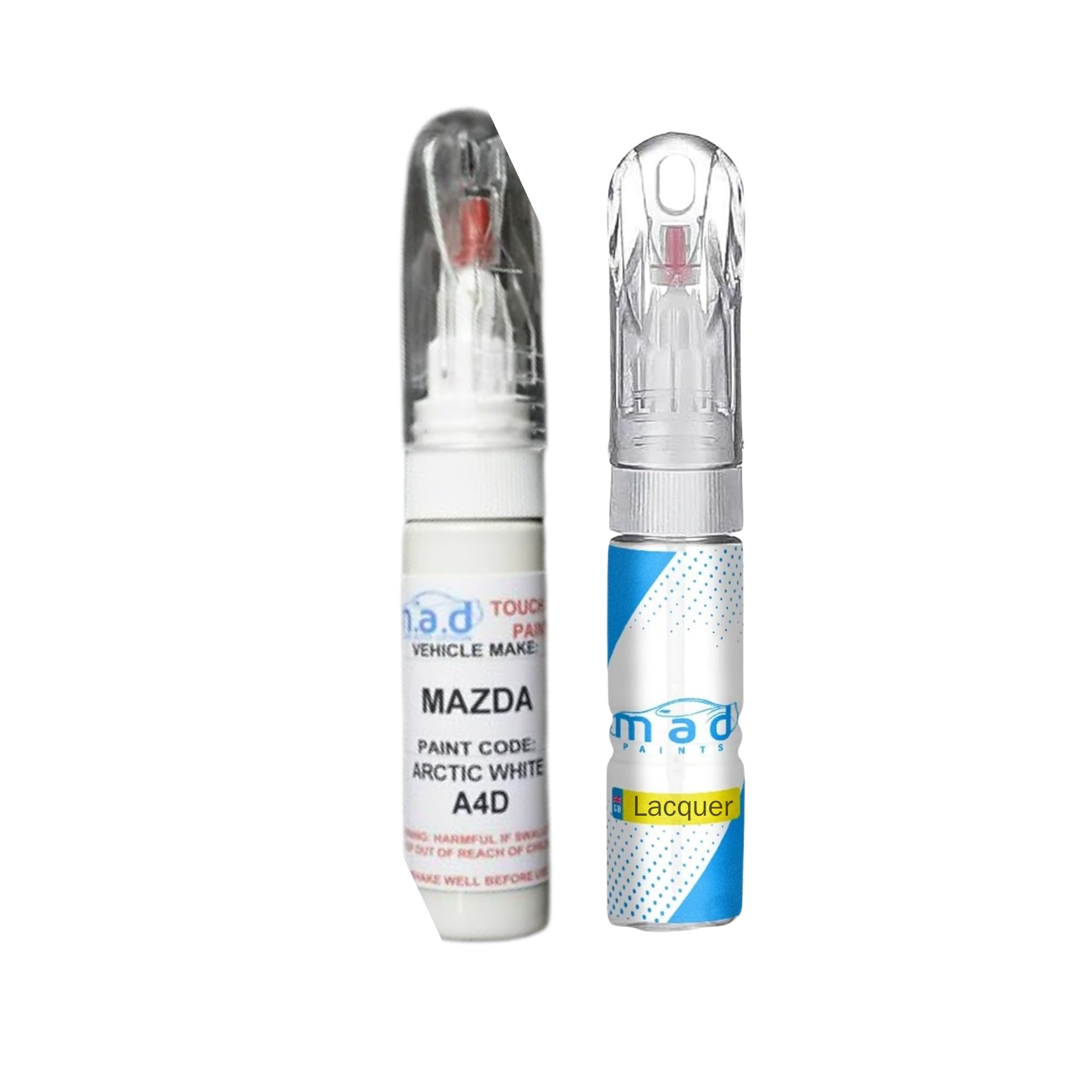 M.a.d Myldan Auto Design Paint + Lacquer Car Touch Up Paint Compatible With Mazda Arctic White A4d Cx-5 Mx-5 Mazda3 (Paint + Lacquer)