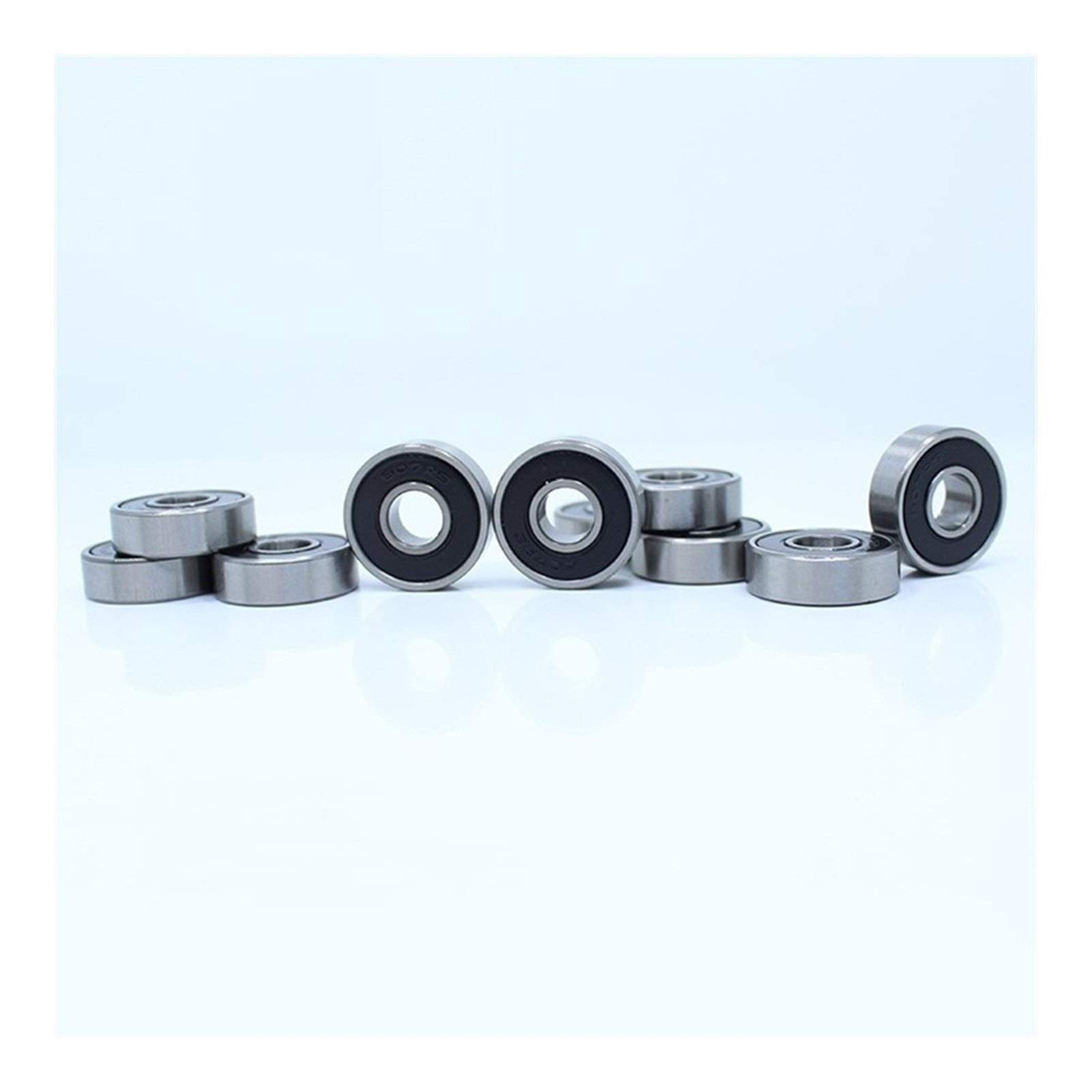 JGNAYRKJQI 607RS 607 2RS Chrome Steel Deep Groove Ball Bearing ABEC-1 10PCS 7x19x6 mm Miniature Ball Bearings 607-2RS