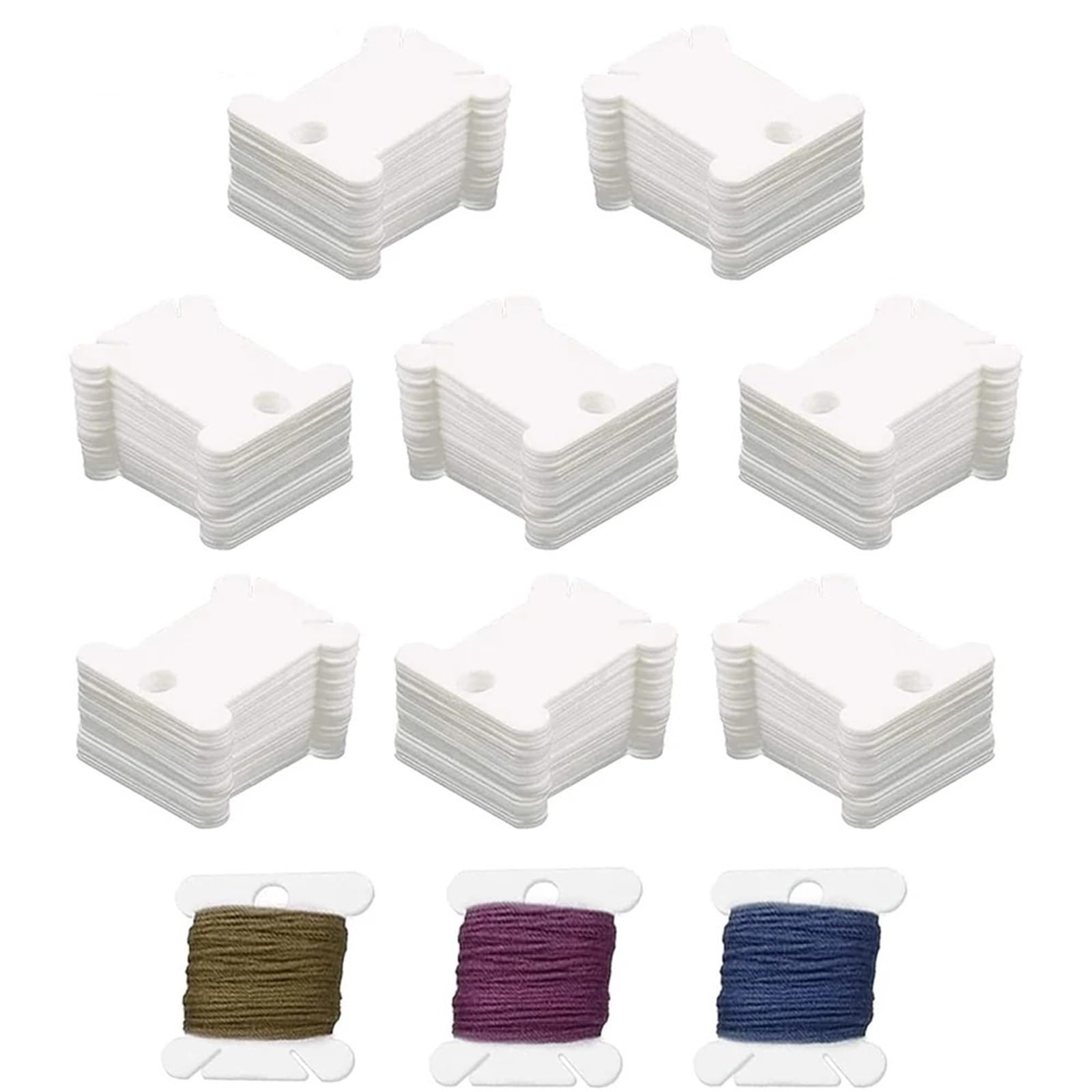 Obrót maszyny do szycia, Plastikowe szpulki nici dentystycznej 500 szt. Wielokolorowy haft Cross Stitch Nici Craft Organizer(Roze)