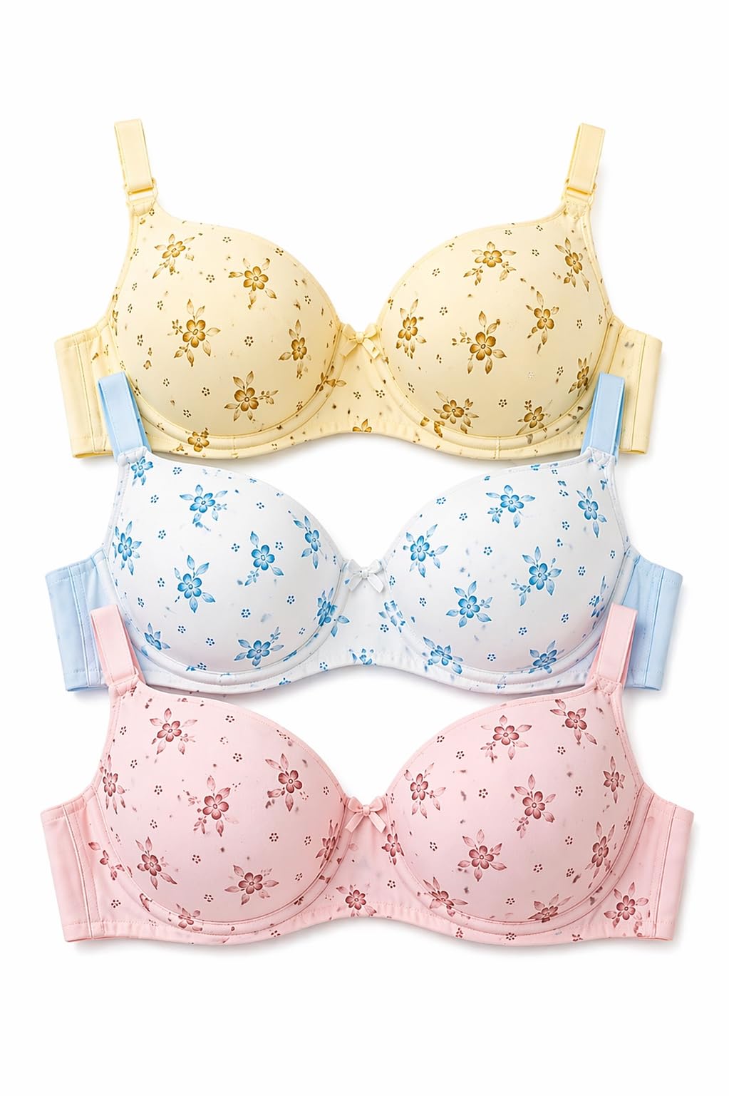 fashfeed Women’s Non-Padded Non-Wired Full Coverage Bra Polycotton Everyday Bra for Comfort & Support(Pack of 3)-picture-20