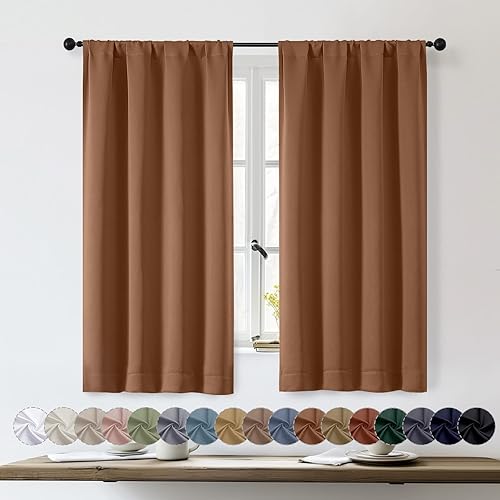 Miniatura 18 de OWENIE Sally Ever Green Cortinas Opacas para Dormitorio Sala de Estar 63 Pulgadas de Largo Juego de 2 Paneles, Aislamiento Térmico Ahorro de Energía