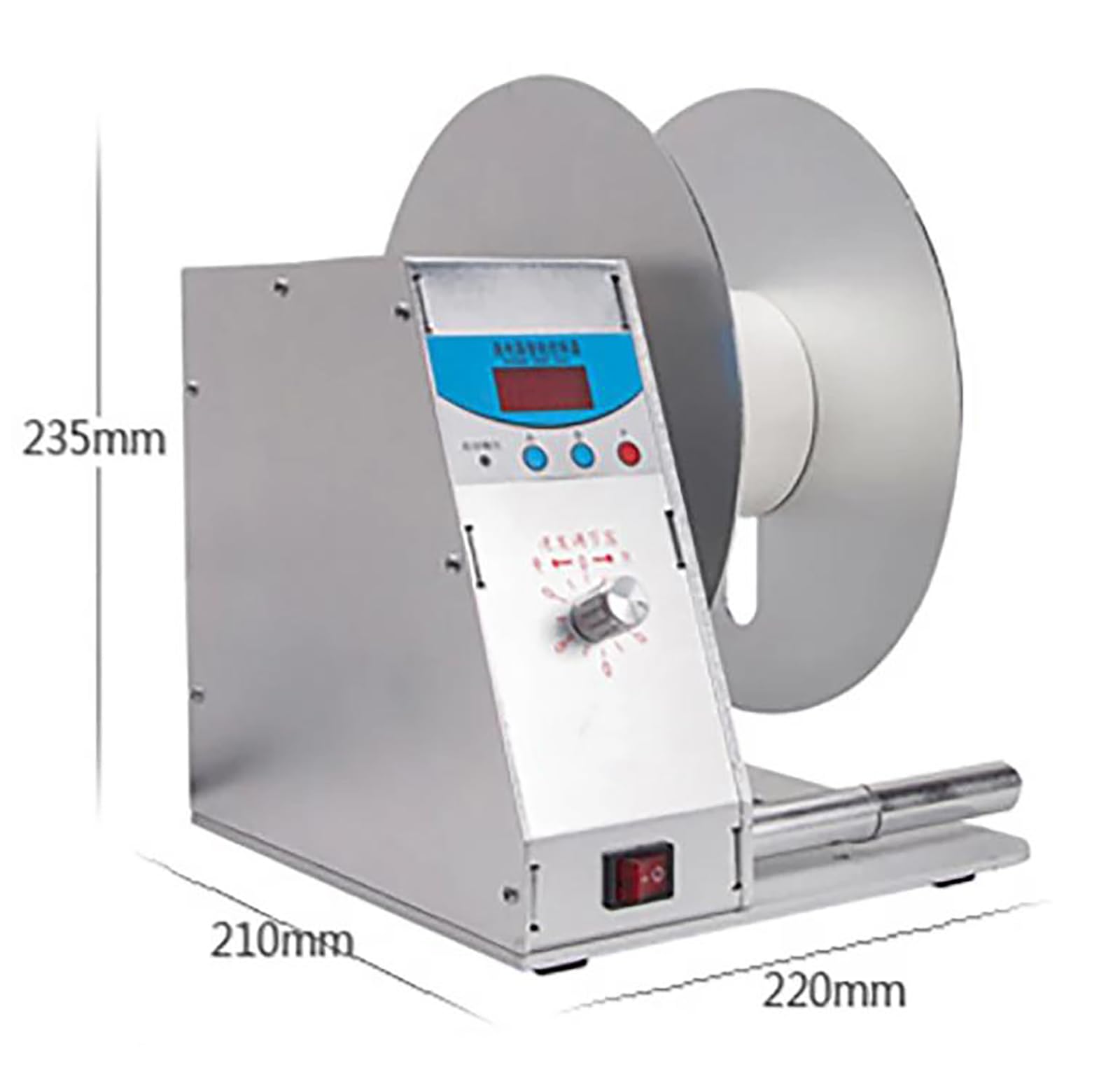 Maszyna do przewijania etykiet, przenośne przewijanie z ekranem dotykowym LED, regulowana prędkość i szerokość 115 mm, średnica 218 mm do etykiet odzieżowych, kodów kreskowych