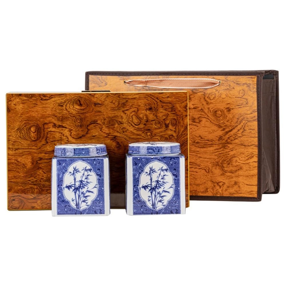 CMBSSTFC Pojemnik na herbatę luzem słoik do przechowywania herbaty domowy kwadratowy słoik słoik do przechowywania herbaty ceramiczny szczelnie zamknię słoik Retro zestaw do herbaty podwójny słoik