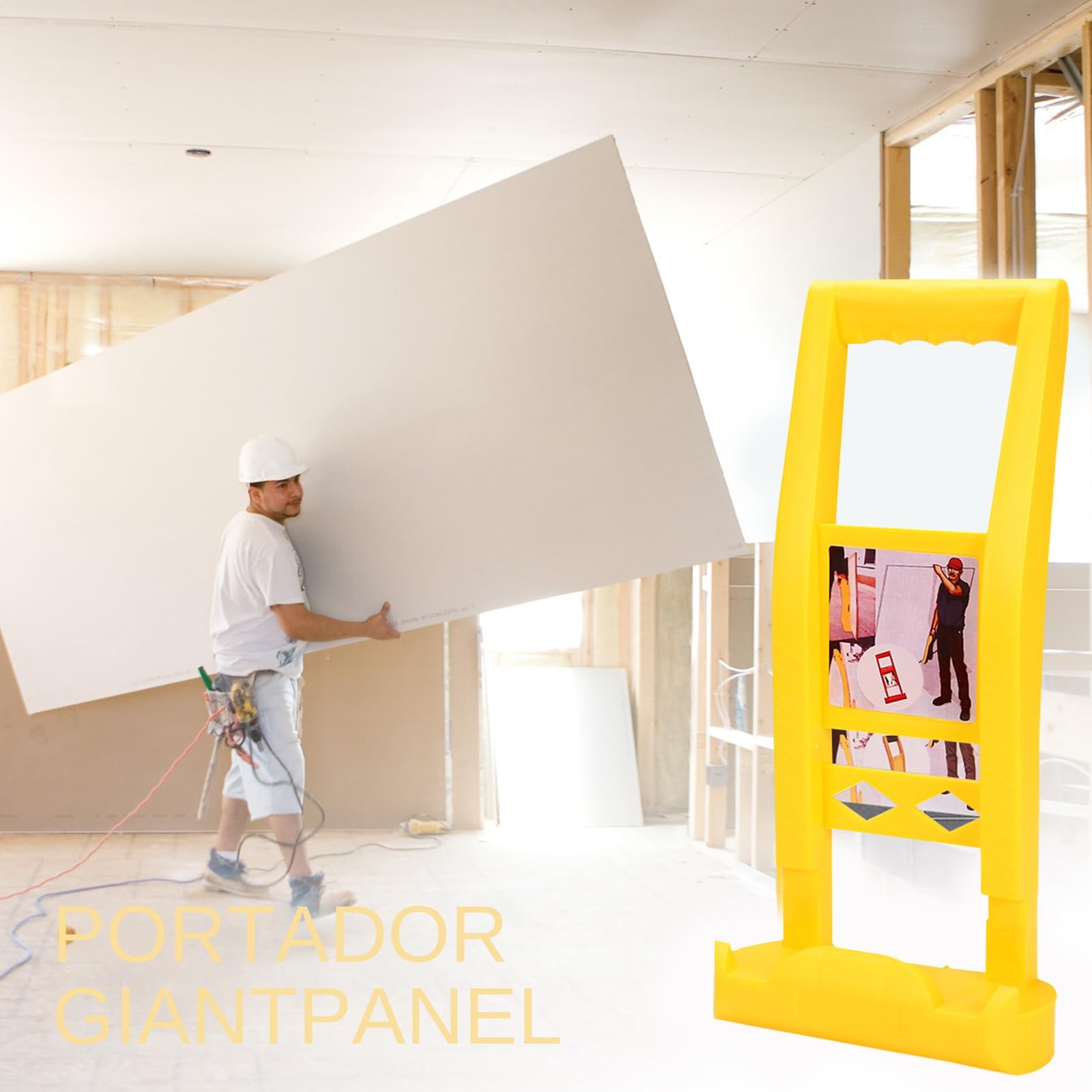 Portador De Madera Contrachapada 36,5x16,5x7,1 Cm Herramienta Elevadora Paneles Yeso
