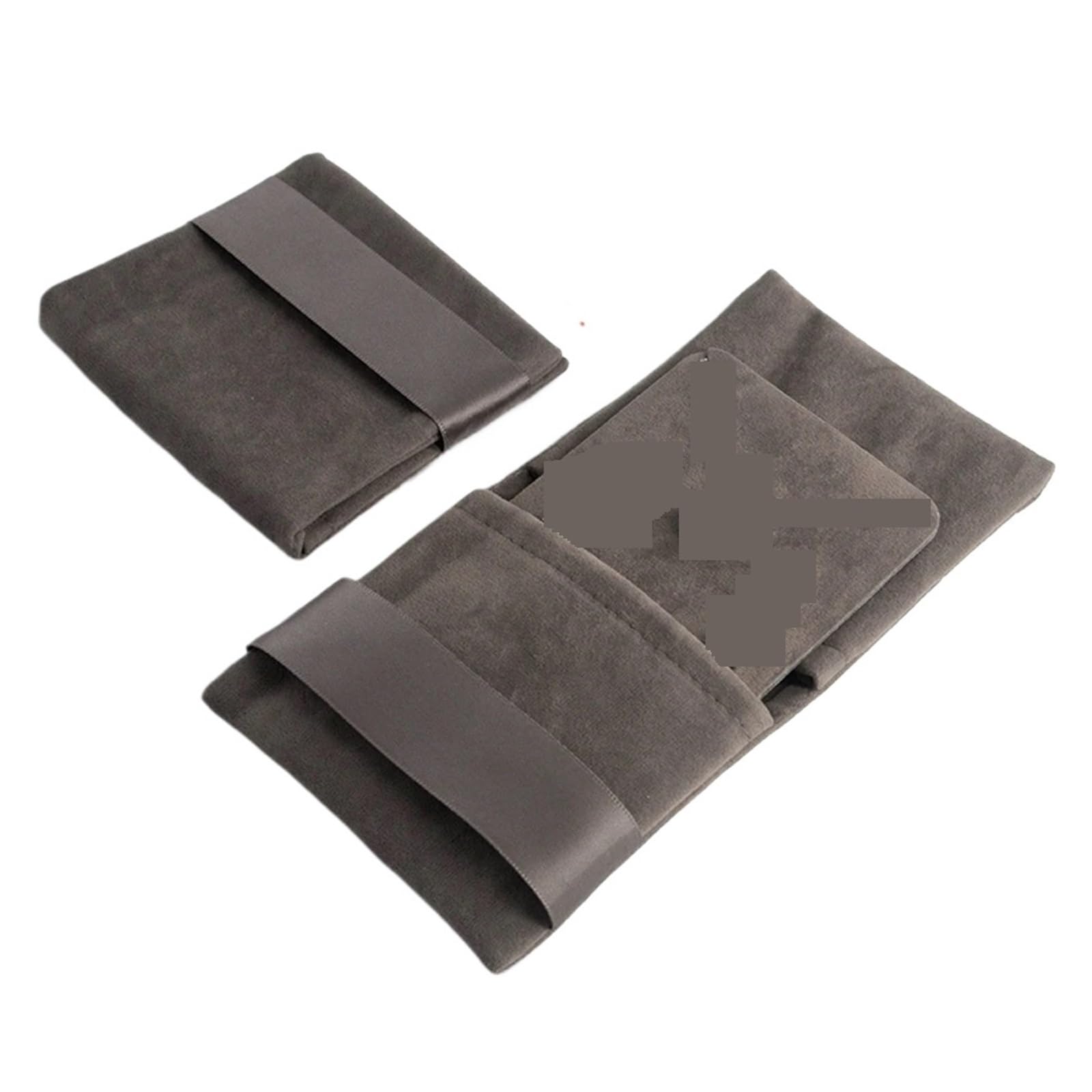 SHENJMAI Velvet Jewelry Pouches Velvet Jewelry Storage Bag Knitted Fabric Flip Ribbon for Earrings Necklace Square Socket Thicken Packaging(B-Dark gray)