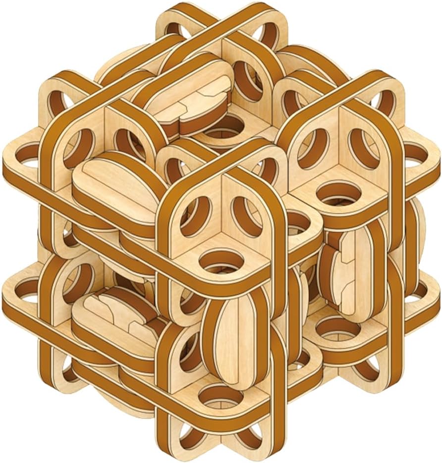 3D Puzzles for Adults Wooden Fidget Infinity Cube Puzzle