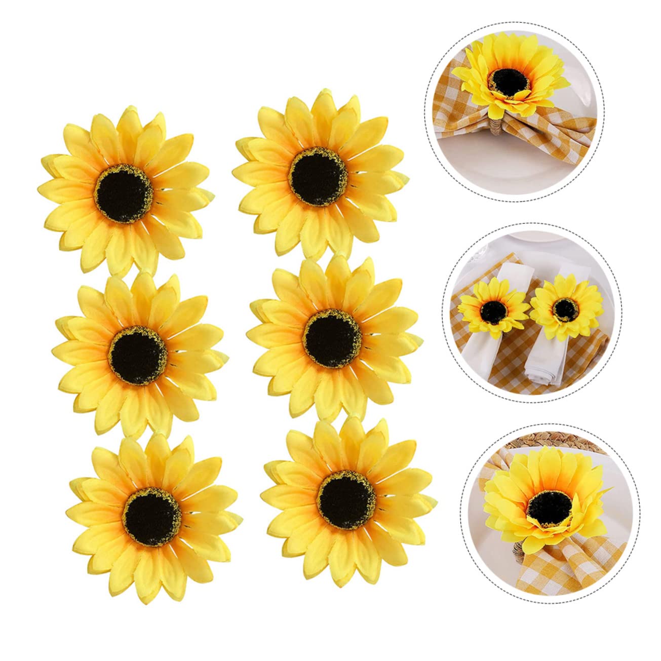 IMIKEYA 30stücke Sonnenblumen Serviettenringe Künstliche Sonnenblumen Dekoration Langlebige Serviettenhalter Für Partys Hochzeiten Und Festlichkeiten Einfach Zu Reinigen Und
