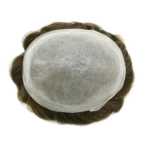 Miniatura 6 de Tupé para hombres de piel fina para hombre, tupé todo V-looped Remy sistema de cabello humano PU para hombre, línea capilar invisible para pérdida