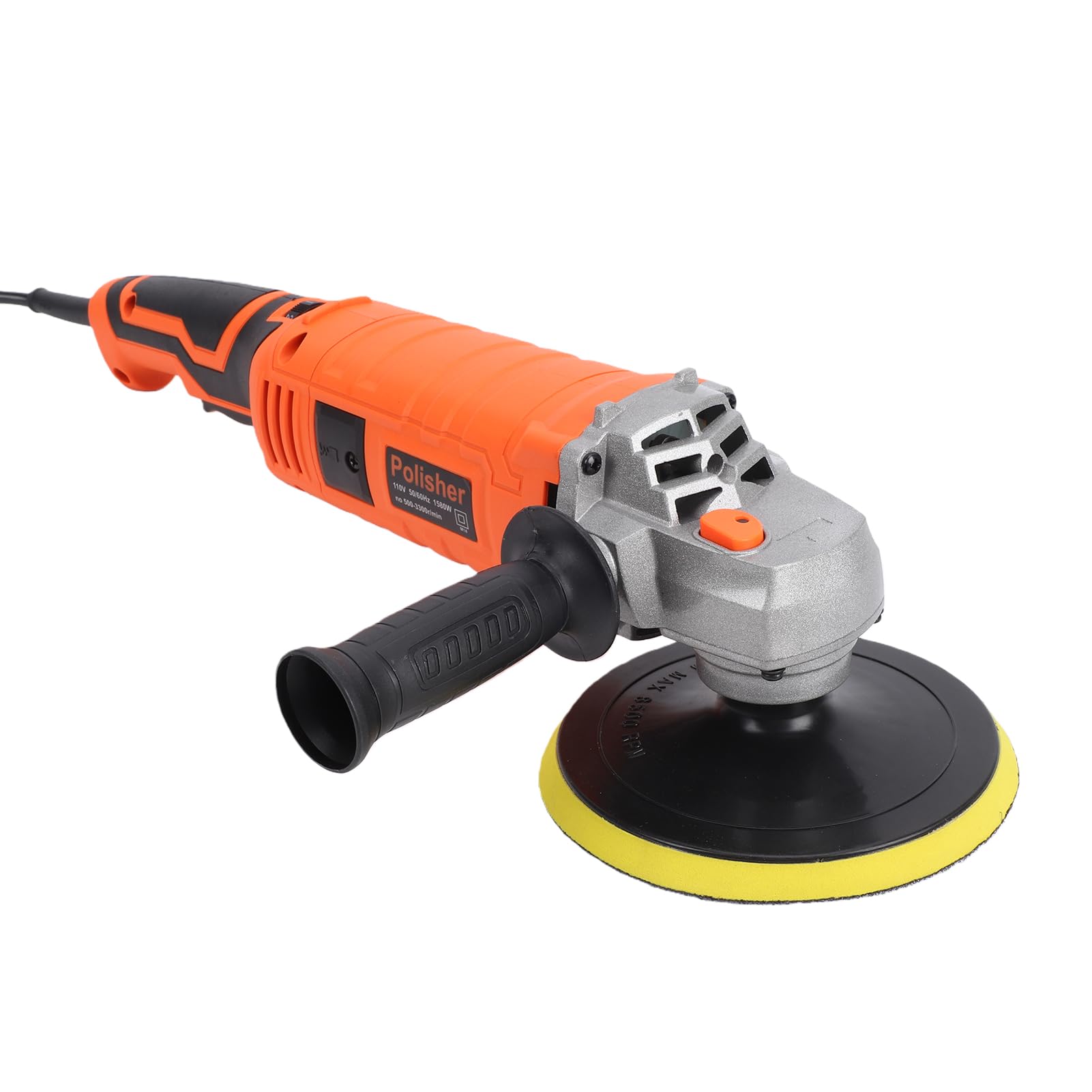 Karlak Pulidora de Coche Pulidora 1580 W 7 Velocidades 500 a 3300 RPM 150 Mm 2 Manijas Motor de Cobre bajo Ruido para Piso Automóvil Muebles Metal Mármol (Enchufe europeo 220V)