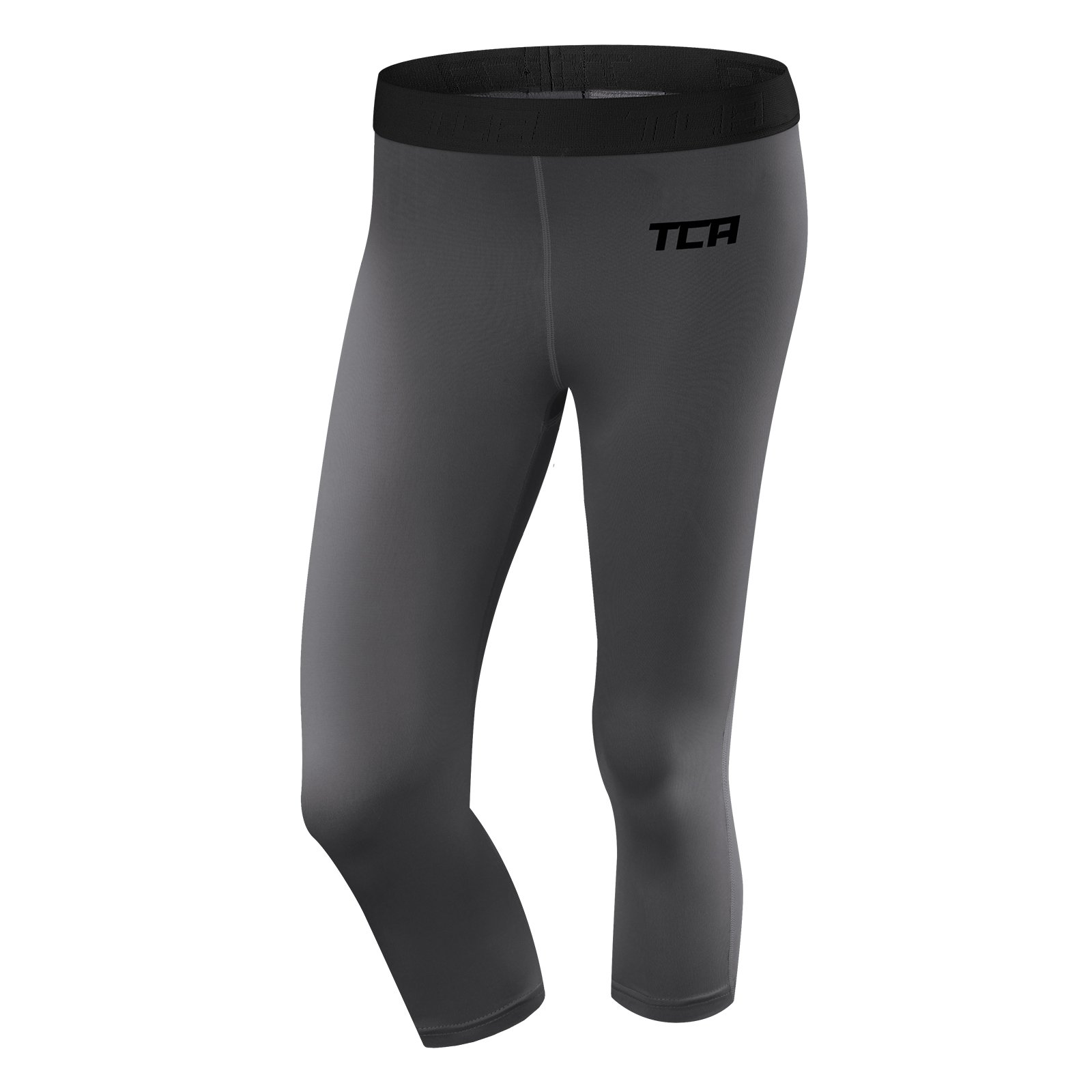 TCA Women's Pro Performance Endurance Training Capri Tights/Leggings - Castlerock/Black M