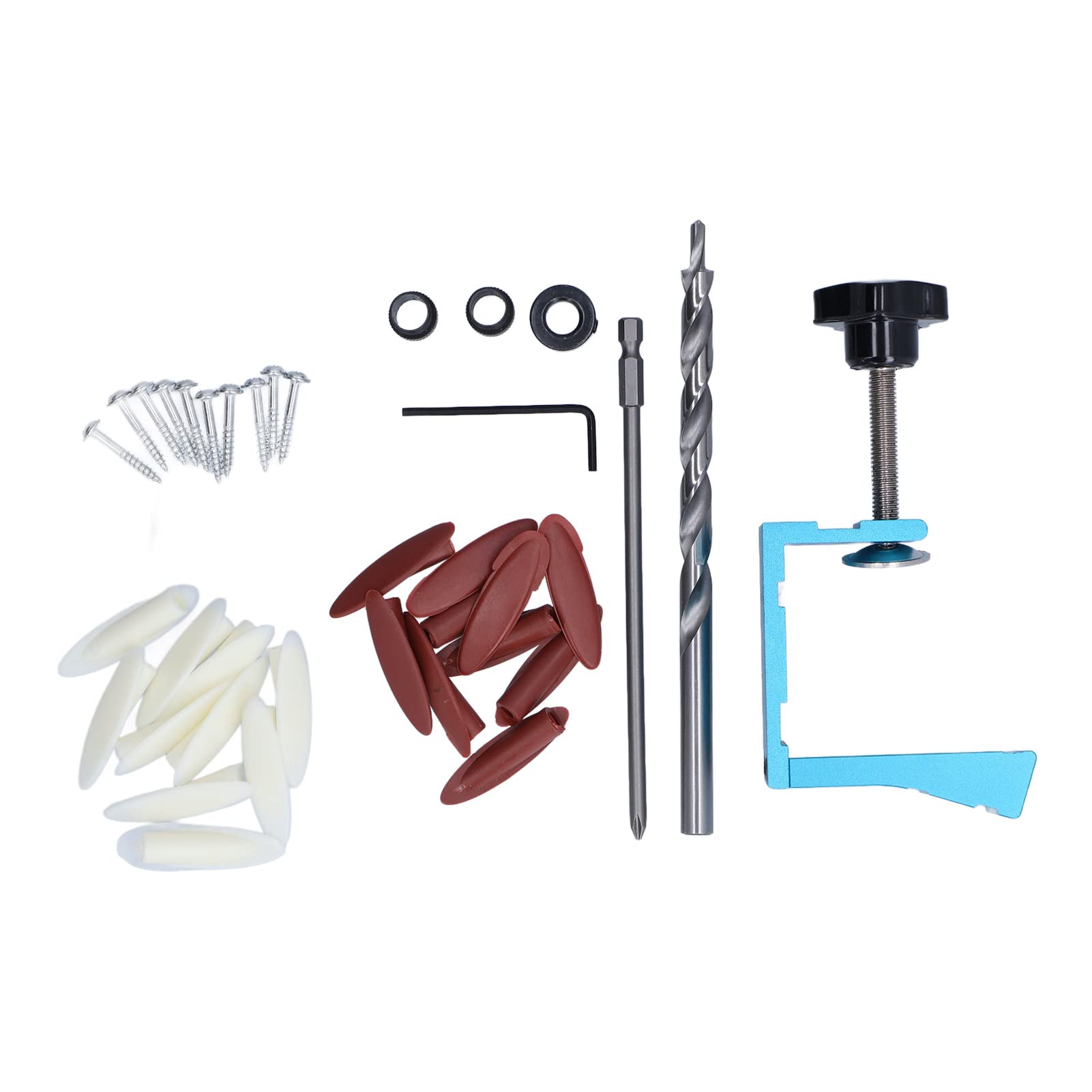 15° Oblique Hole Locator Positioner Set Aluminum Alloy Pocket Hole Jig Kit Blue for Woodworking Projects