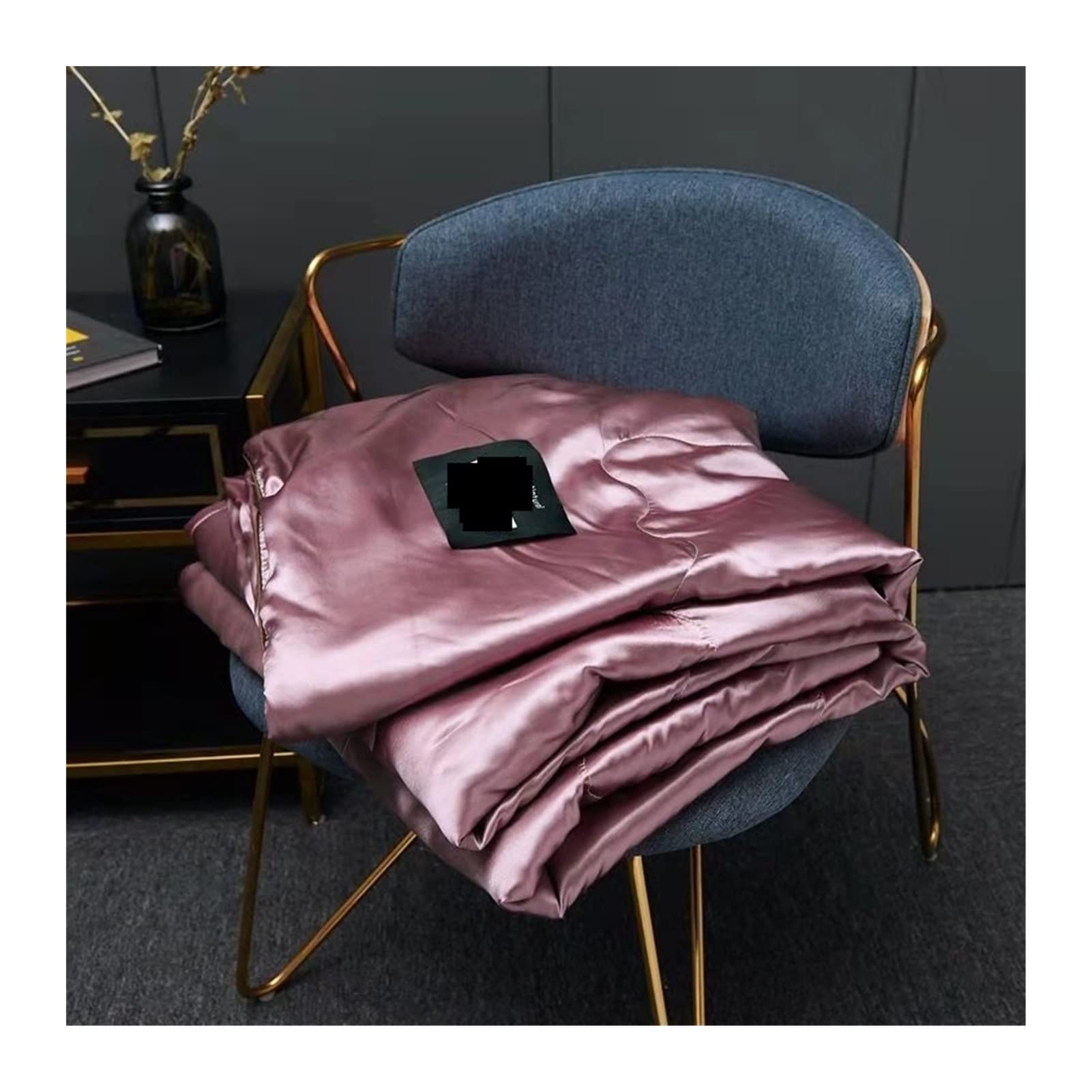 DUBTEDHOU Summer Blanket Lightweight Cooling Blanket Ice Silk Quilt Multicolor Multiple Sizes(Bean Paste Color,180x220cm)