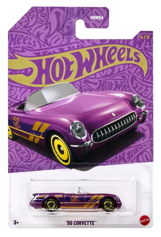 Hot Wheels '55 Purple Corvette escala 1:64 miniatura 1