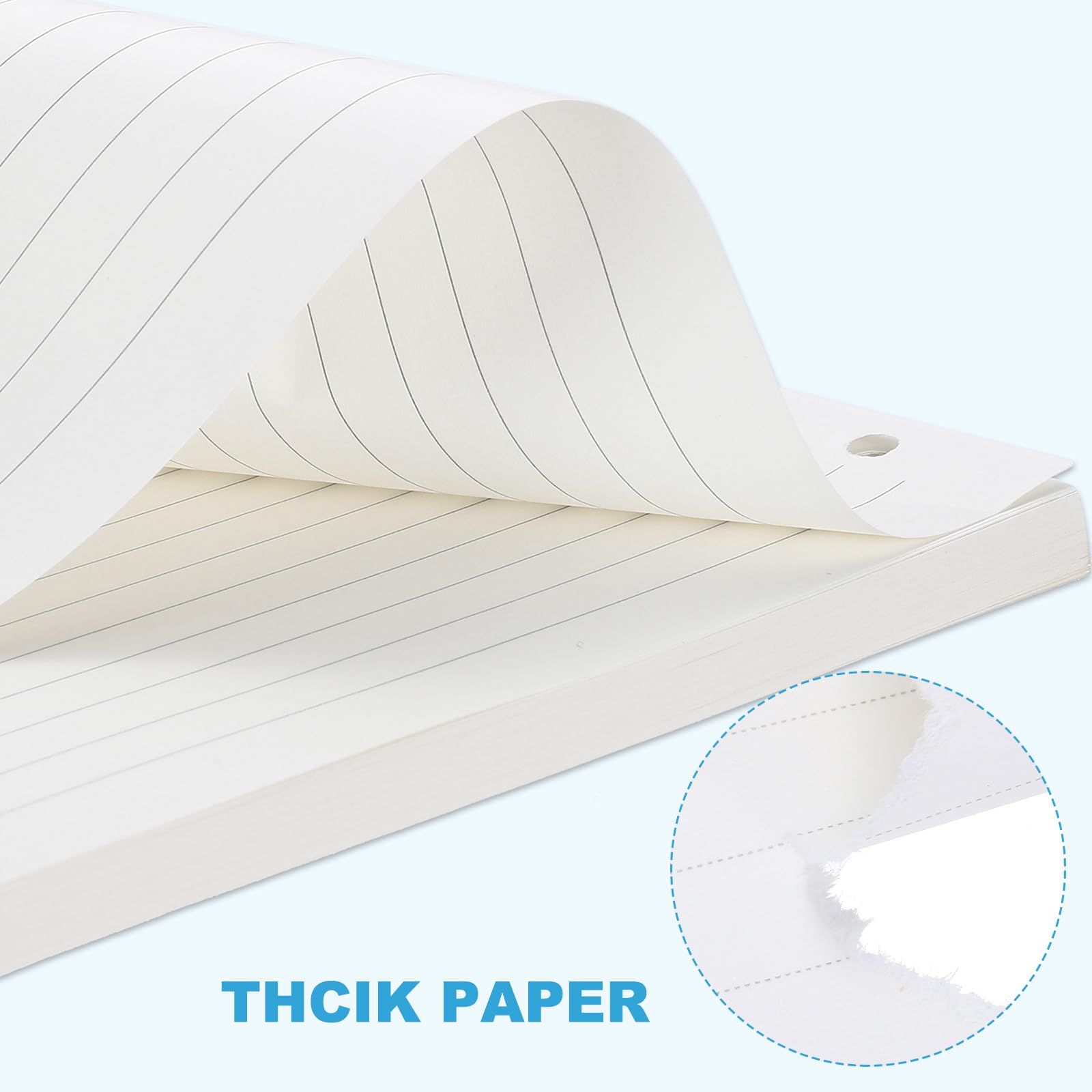 PATIKIL A6 Ruled Refills Inserts 6-Ring Binder Loose Leaf Planner Filler Paper Planner Inserts, 160 Sheets/320 Pages, Lined, White - Image 3