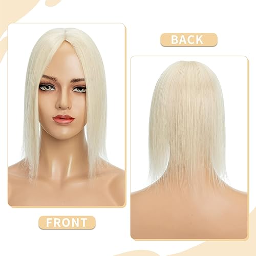 Miniatura 31 de Hairro 100% Real Human Hair Toppers for Women No Bang, Clip in Real Hairpieces, Breathable Silk Base for Covering Greyish Thinning Hair Loss on Top