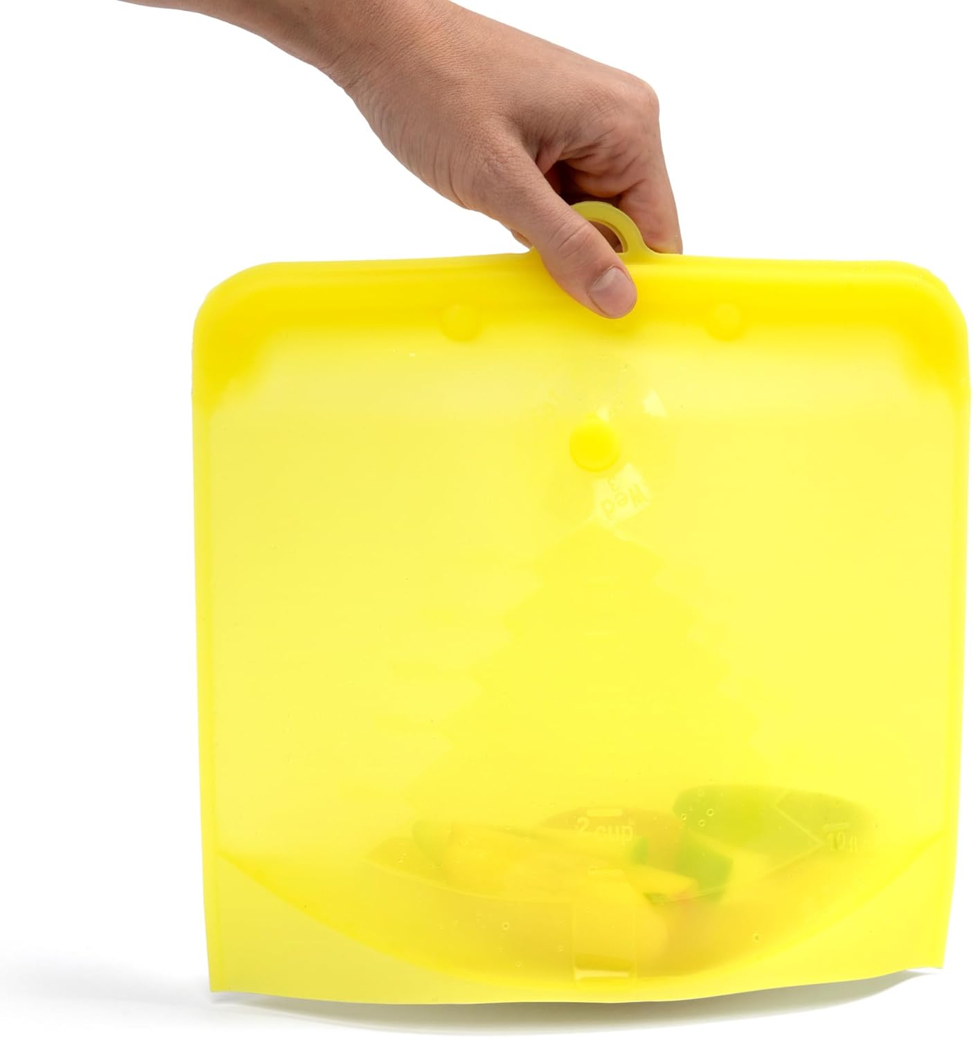 TM REHOBOTH Reusable Silicone Food Storage Bags - Eco-Friendly, Leakproof, Freezer Safe, Dishwasher Safe, Multipurpose, 3-Pack, 3-Sizes of 500ml,1000ml,1500ml (YELLOW)