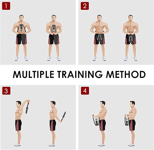 Miniatura 9 de Ejercitador de brazo giratorio de potencia hidráulica ajustable, 22-440 libras, expansor de pecho para el hogar, entrenamiento muscular, equipo de