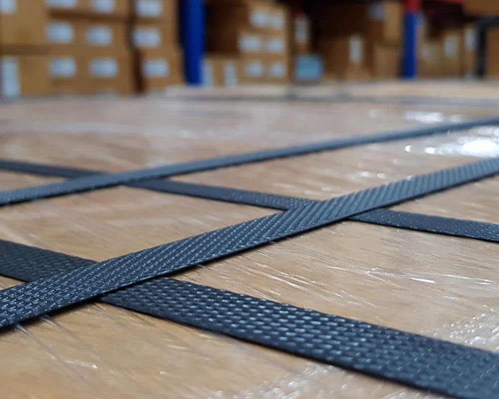 1x PP Umreifungsband 12mm x 0,55mm x 3000m 200mm Kern Schwarz Verpackungsbänder