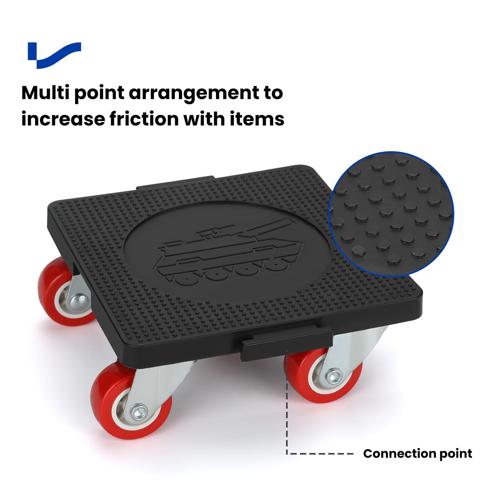 LONTAN Rotelle per il trasporto di mobili, con capacità di carico di 500 kg, 4 rotelle per il trasporto, 5 ruote di rotazione a 360°, sollevatore per mobili pesanti