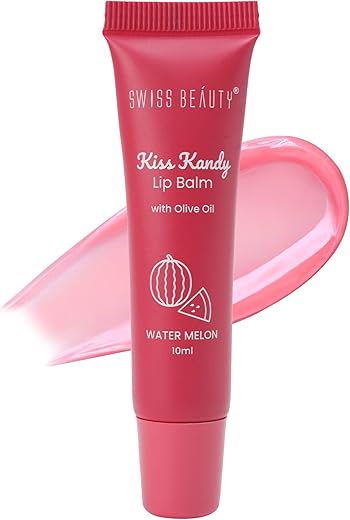 Swiss Beauty Kiss Kandy Lip Balm with Olive Oil | Moisturising | Non-Sticky | Soft & Smooth Lips | Shade – Water Melon, 10ml