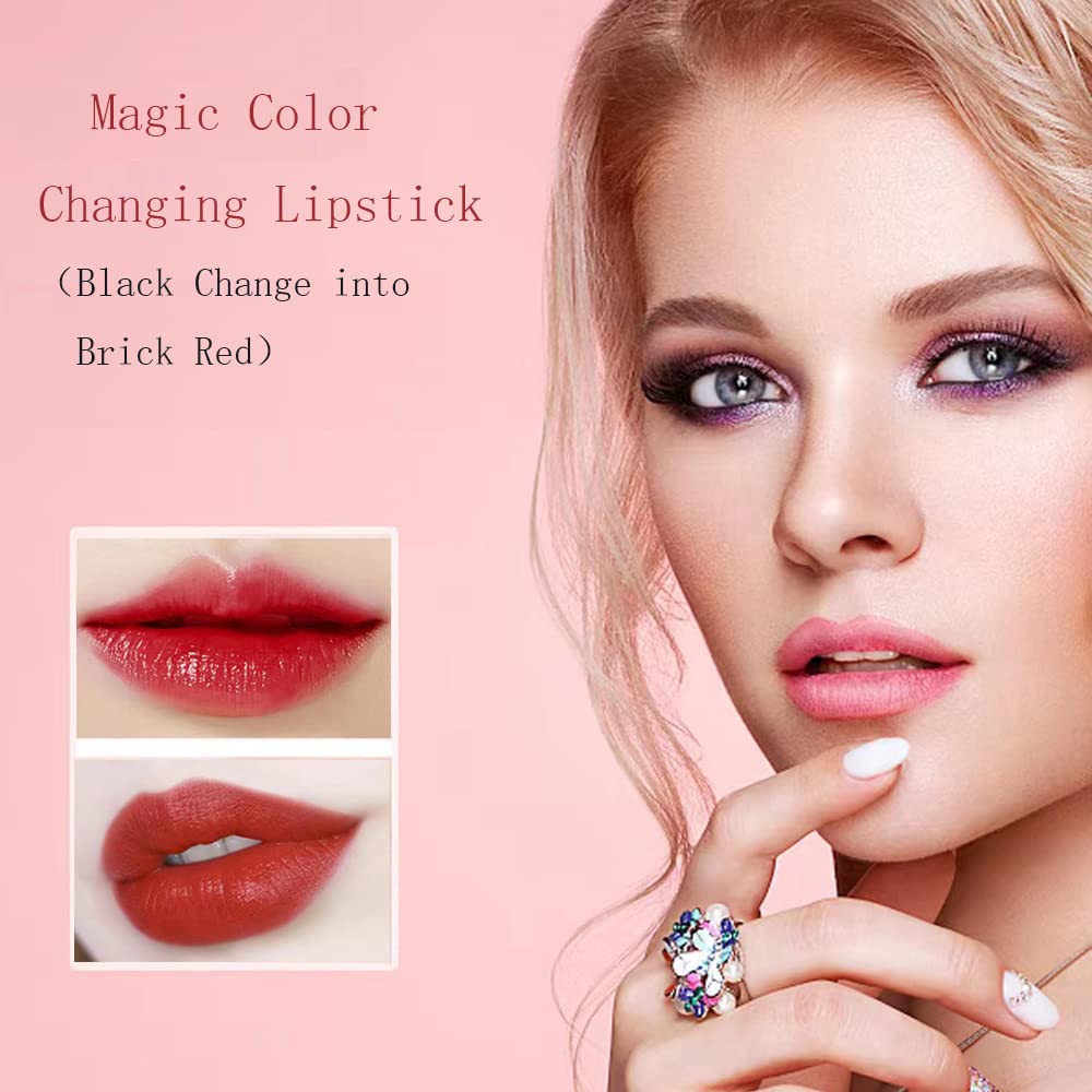 Rossetto luccicante, rossetto magico che cambia colore, nutriente balsamo per labbra labbra idratante, per donne (nero)