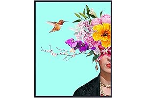 8x10 Hummingbird Flowers Tropical Wall Art