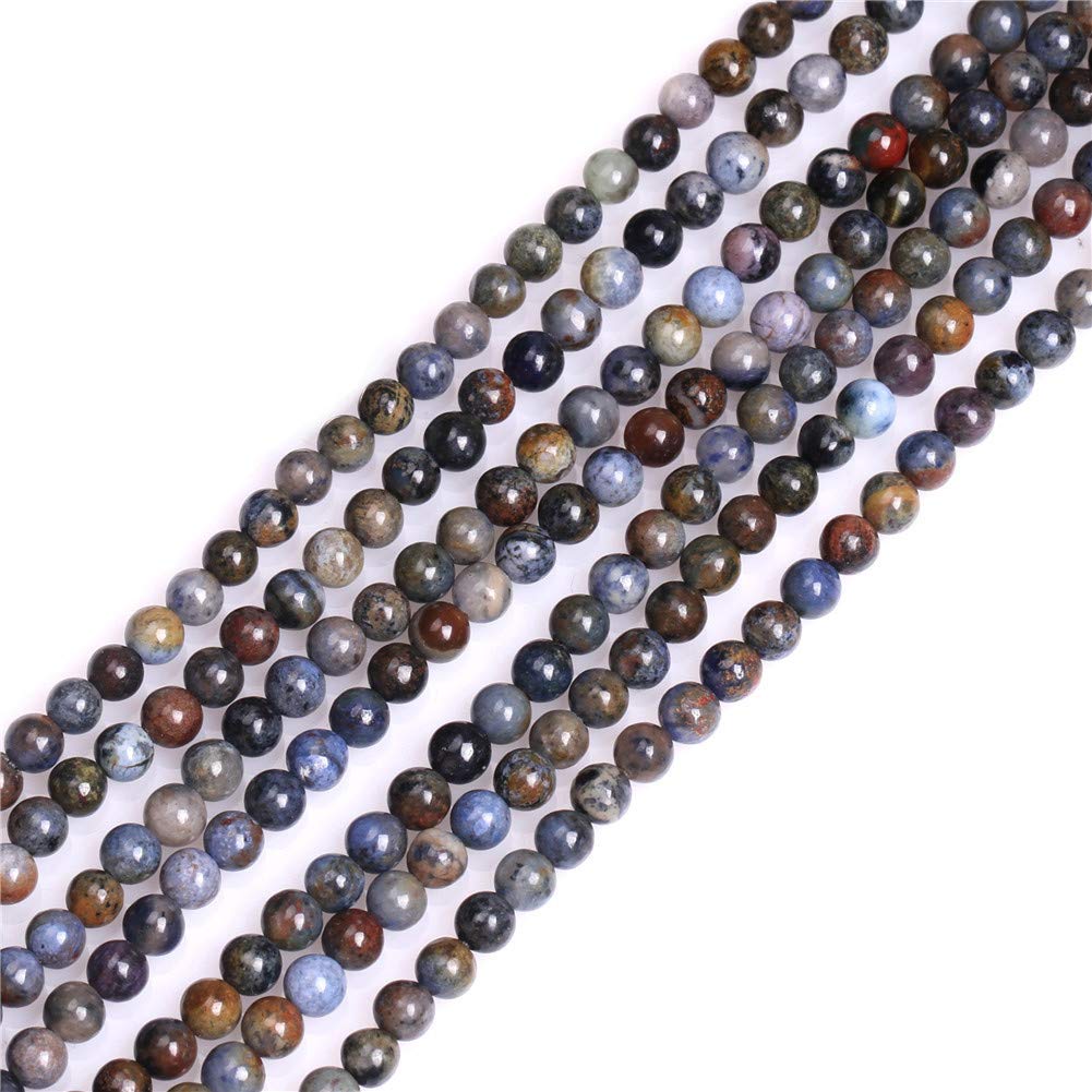 GEM-Inside Natural 4mm Blue Sunset Dumoriterite Round Gemstone Semi Precious Loose Beads for Jewellery Making 15'' โ image 1