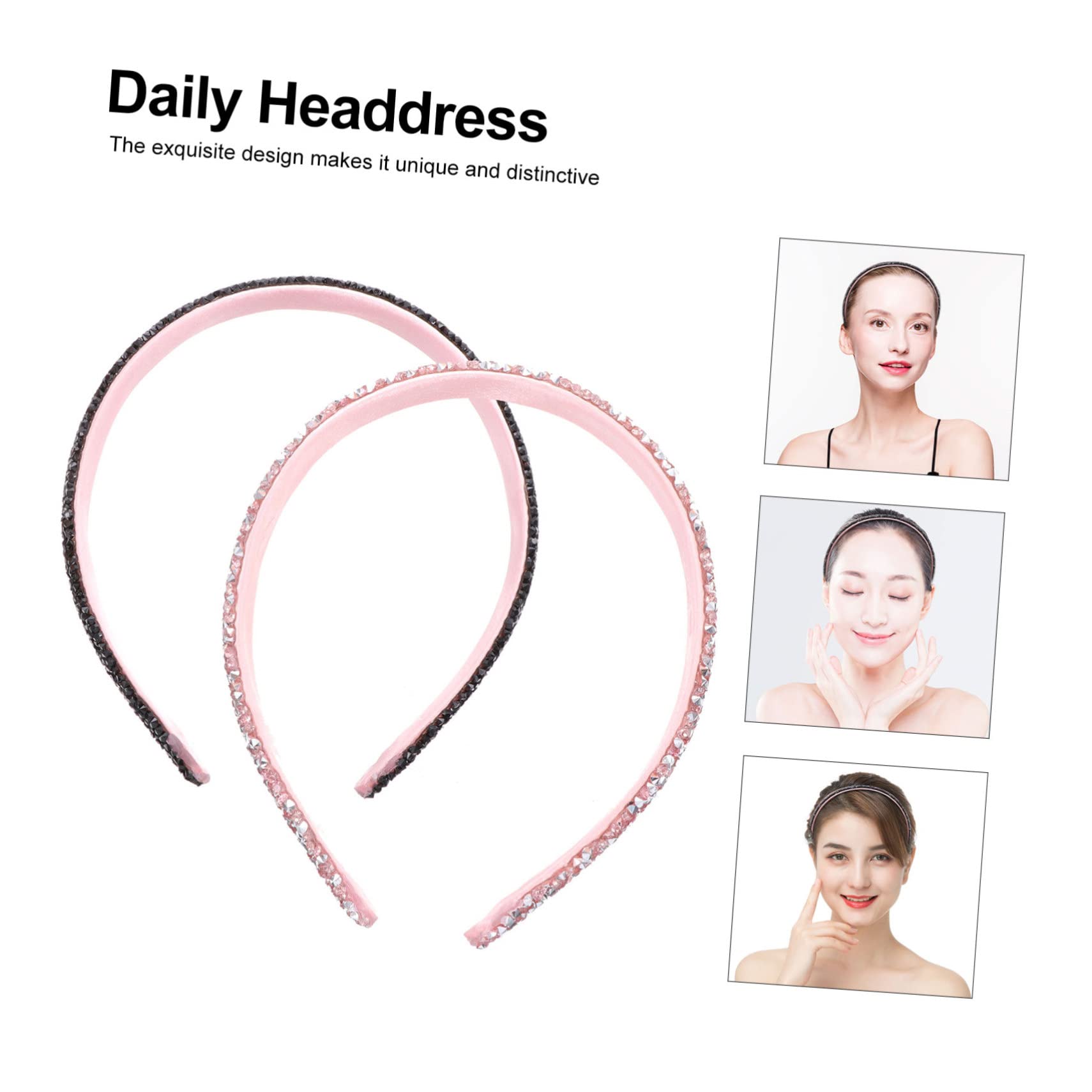 6 Pz Fascia per con strass hair band hair ribbon fasce da donna Fascia per glitterata cerchietti bambina copricapo ingioiellato fascia ingioiellata glitterata