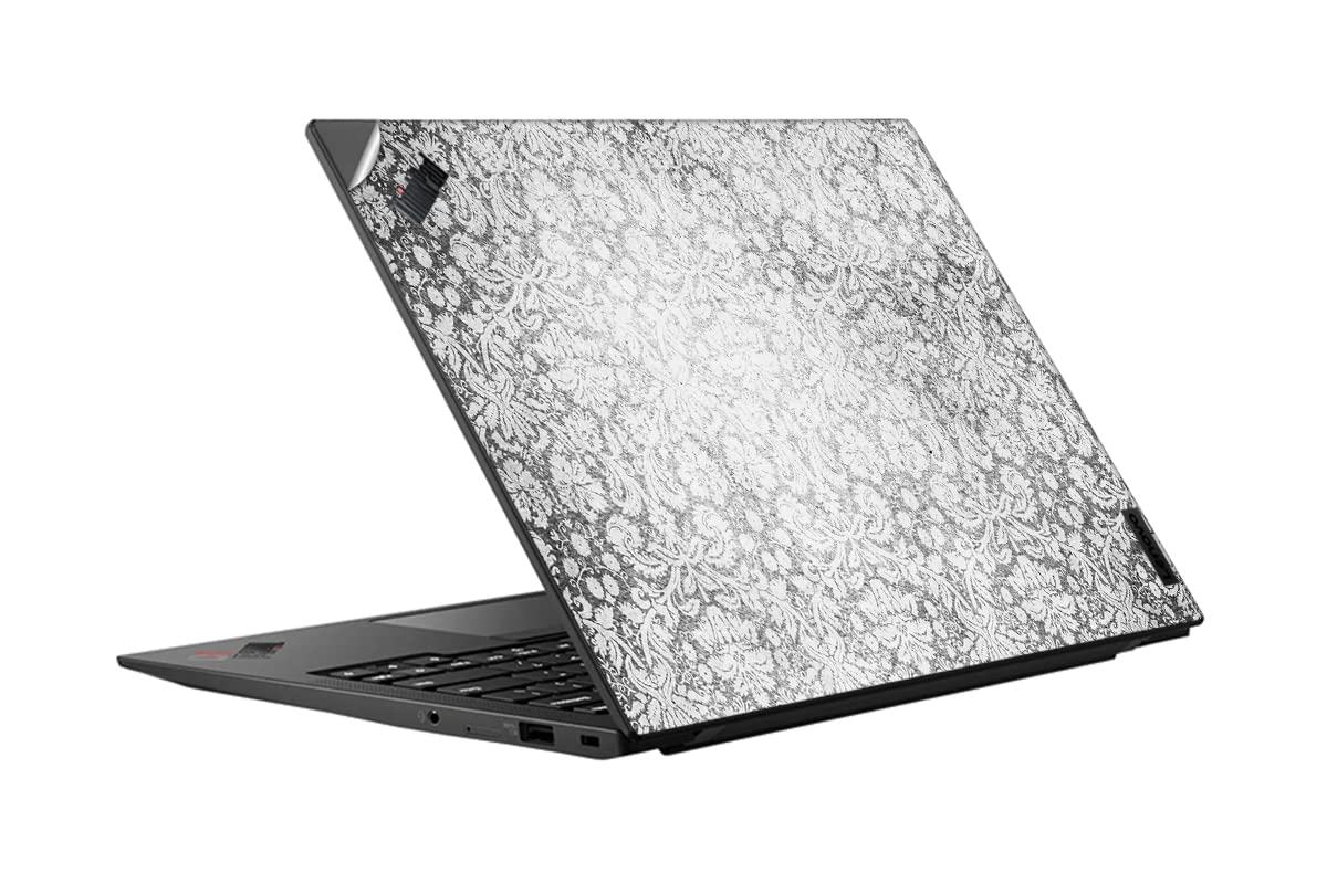 GADGETS WRAP Printed Vinyl Top Only Skin Sticker Decal for Lenovo Thinkpad X1 Carbon 9th Gen - Vintage Pattern Black and White