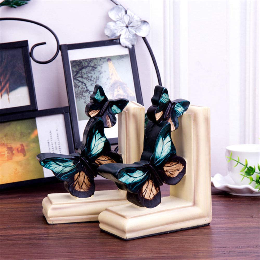 Statue papillon en résine mignonne pour serre-livres et décor de bureau