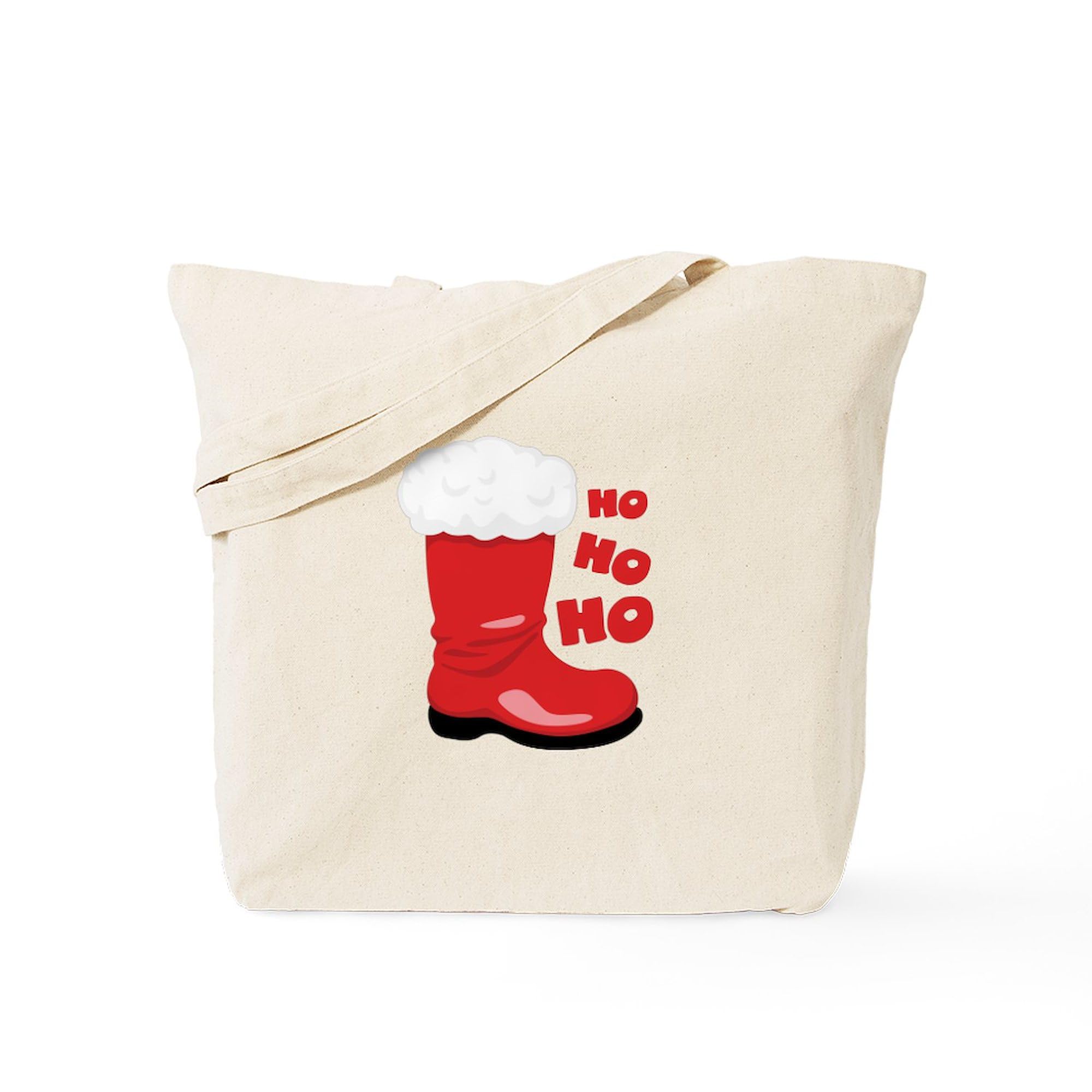 CafePress HO HO Tote Bag Reusable Natural Beige Canvas Shopping Bag