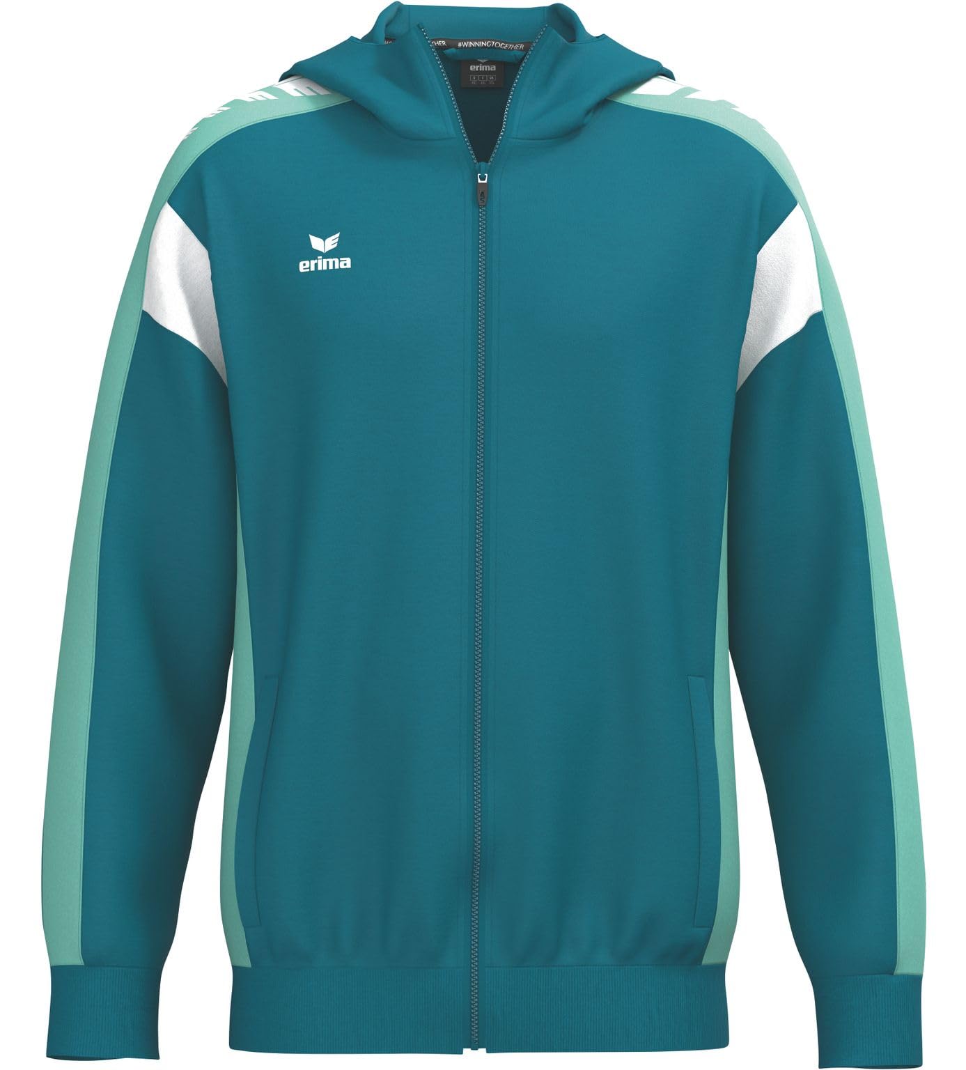 Erima Men's Celebrate 125 Training Jacket with hood (1032631), tahitian blue/mint, 3XL