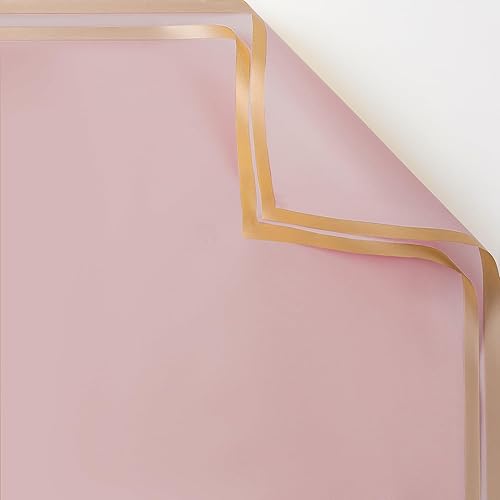 20 hojas de papel de ramo de flores impermeables con borde dorado, 20408, papel de regalo de Navidad, embalaje de regalo, manualidades de bricolaje,