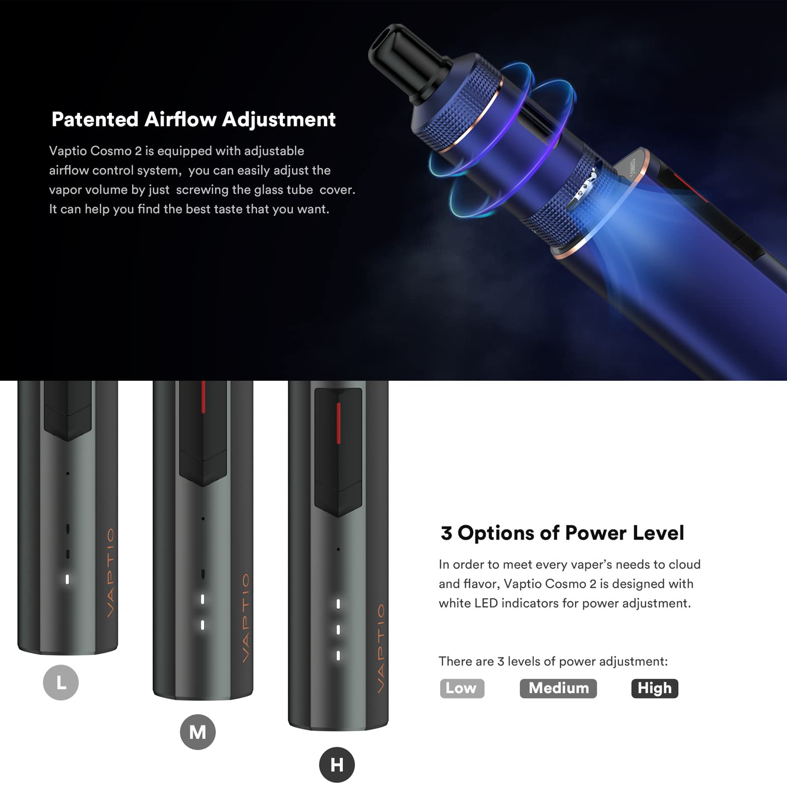 batterie vaptio cosmo 2 Kit Cosmo 2 Plus - Vaptio main image 0