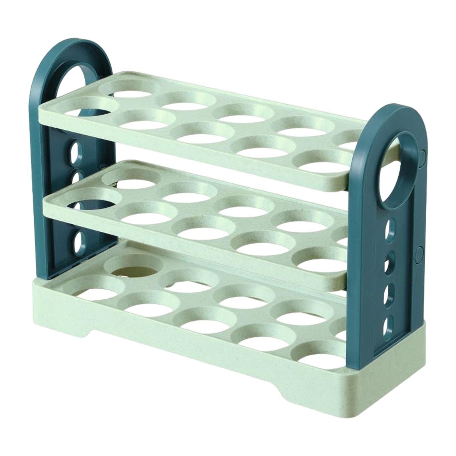 Panier à œufs Couche conteneur de Stockage d'œufs réfrigérateur organisateurs d'œufs Plateau à œufs boîte de Rangement Frais pour armoires de Cuisine (Blanc)