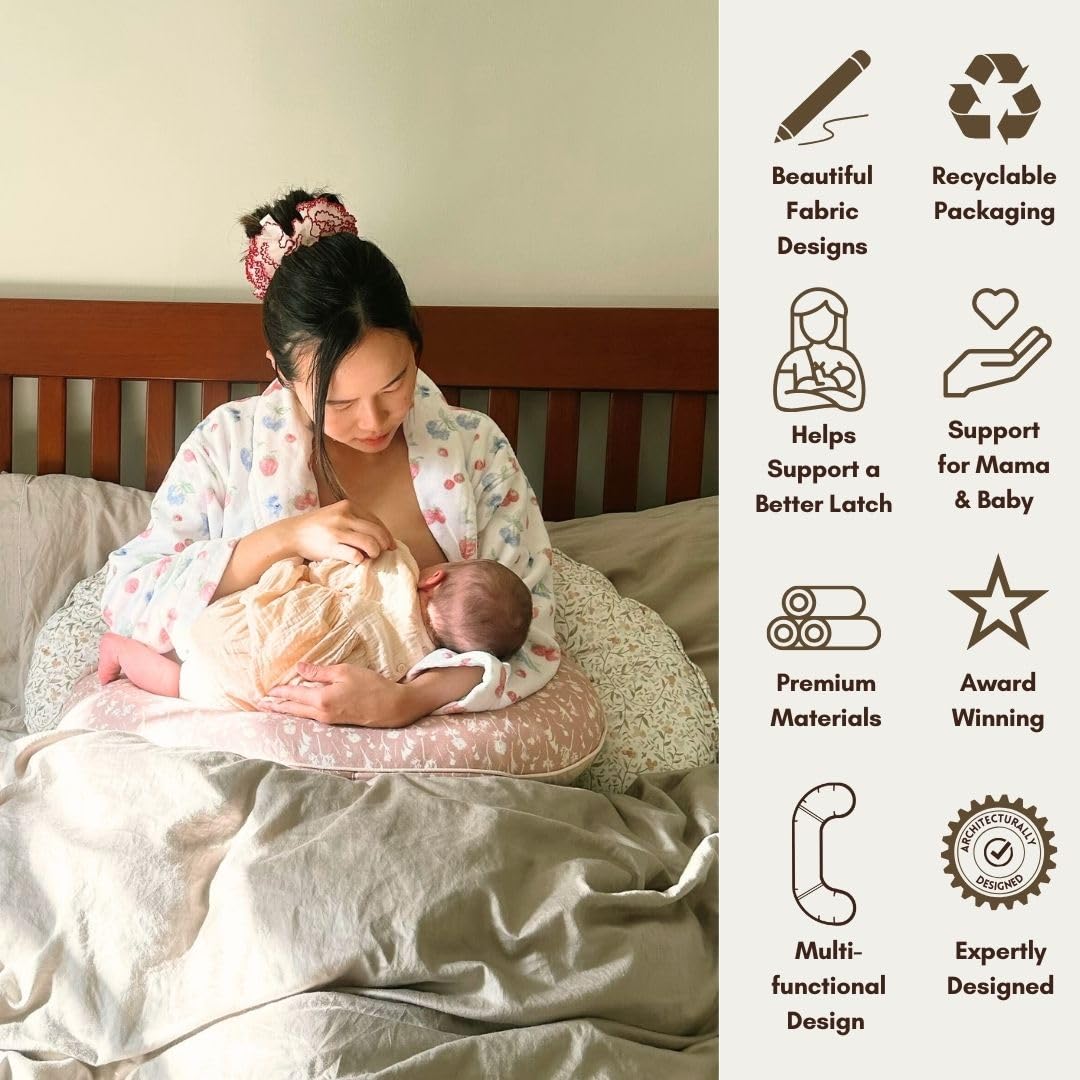 BellaMoon Mini cuscino per allattamento, cuscino di supporto per l'allattamento al seno per mamme, cuscino per maternità e gravidanza, che dorme sul fianco e supporto per le braccia, set essenziale