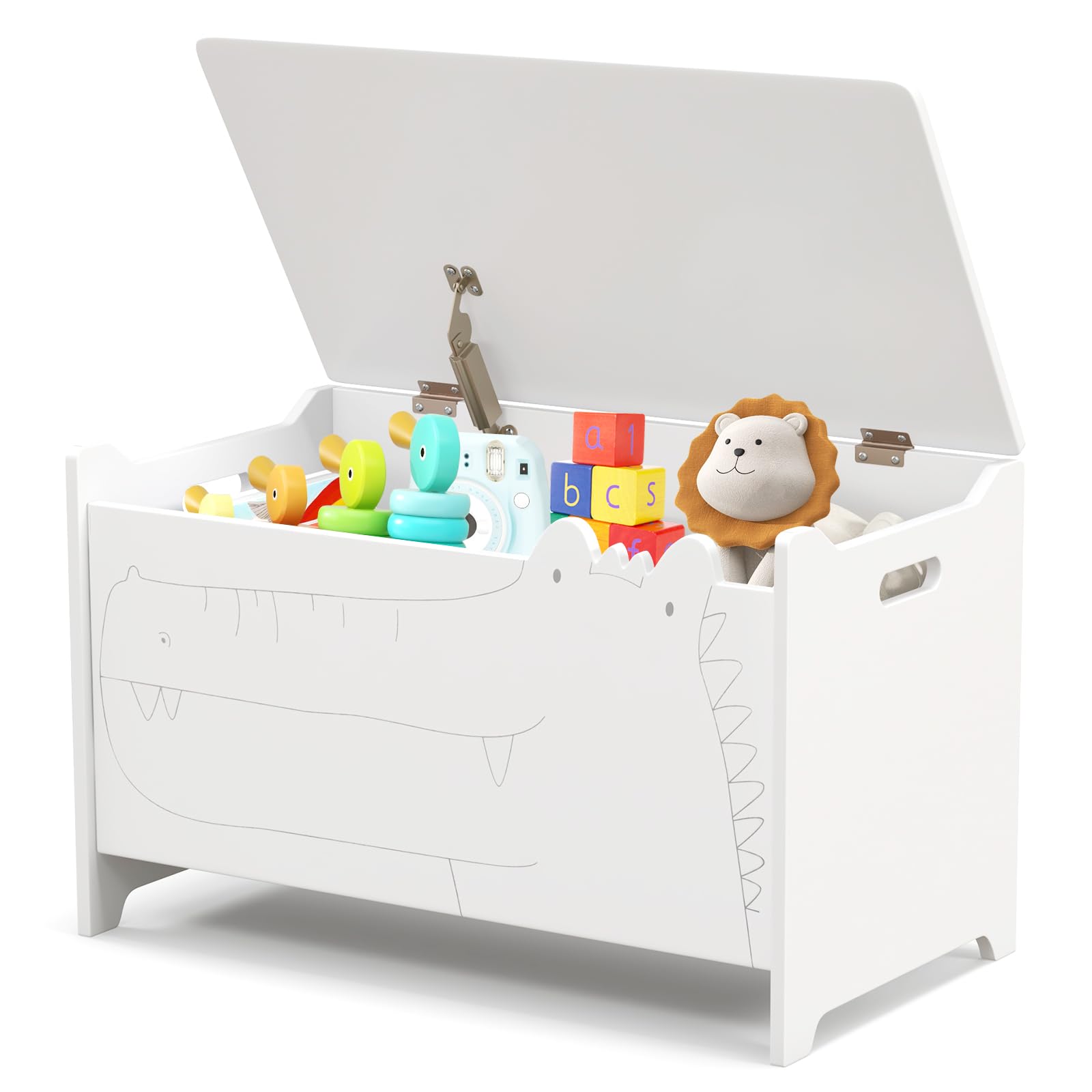 Amazon.com: HONEY JOY Kids Wooden Toy Box, 3-in-1 Large Toy Trunk