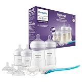Philips Avent Set de regalo de biberones para recién nacidos: 4 biberones, 2 tetinas de repuesto, chupete ultra soft y escobilla para biberón, bebés de 0-12 meses (modelo SCD838/13)