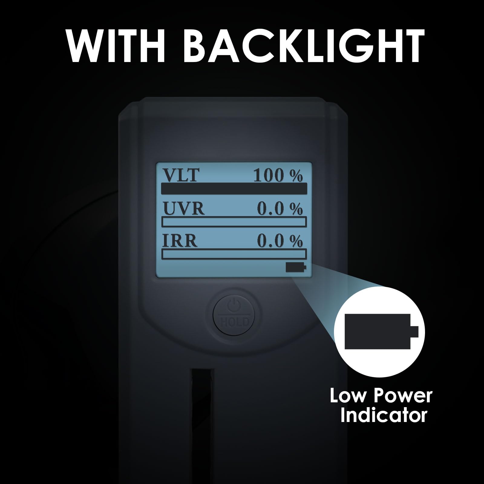 Tintmètre Portable Testeur de teinte de vitre avec écran Rotatif Automatique, Calibration Automatique, Mesure de la transmission et du rejet de la lumière visible (VL), des UV et des IR