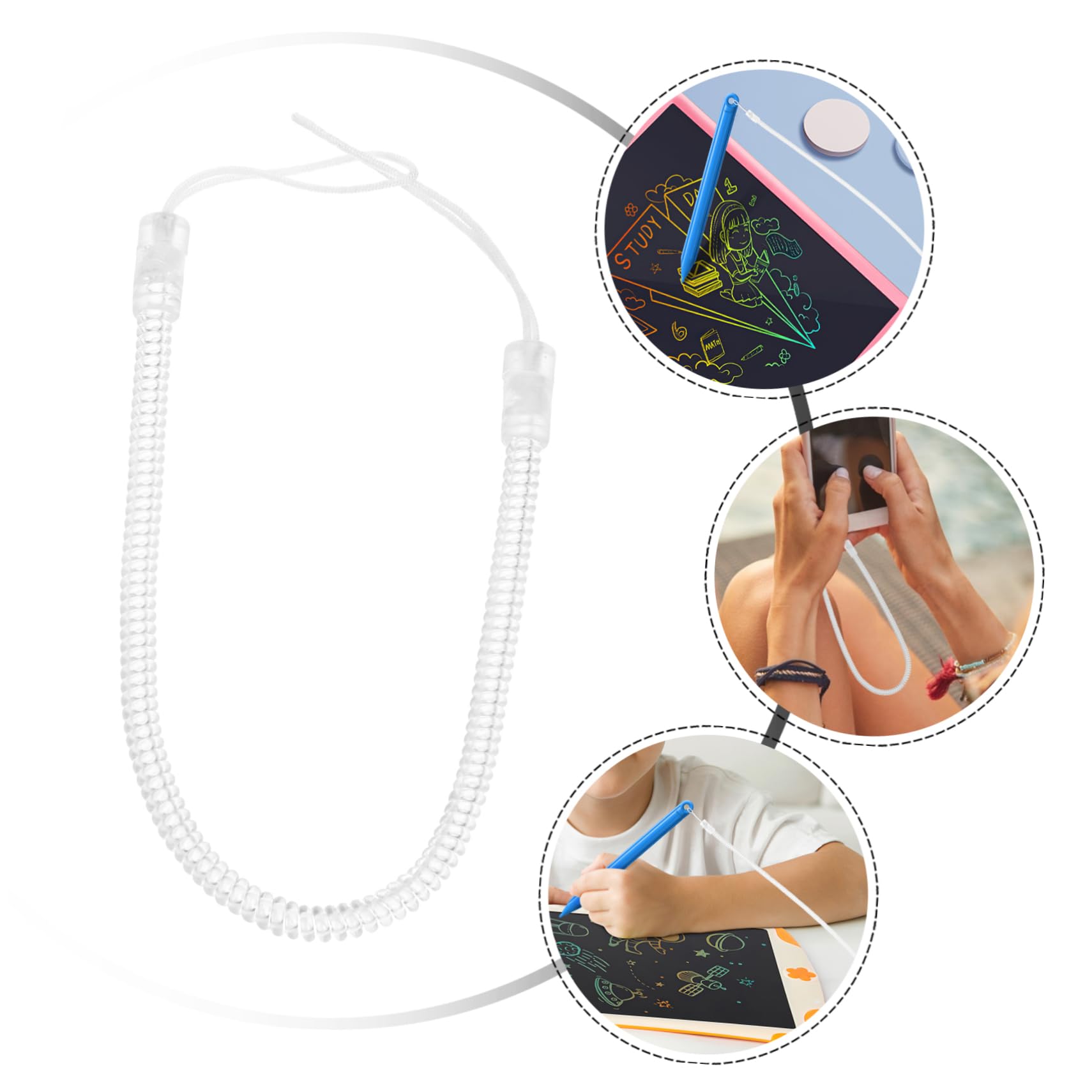 HOMSFOU -Lost Rope for Pen Pen Lanyard Holder Keychain Spring Cord Lanyard 8pcs