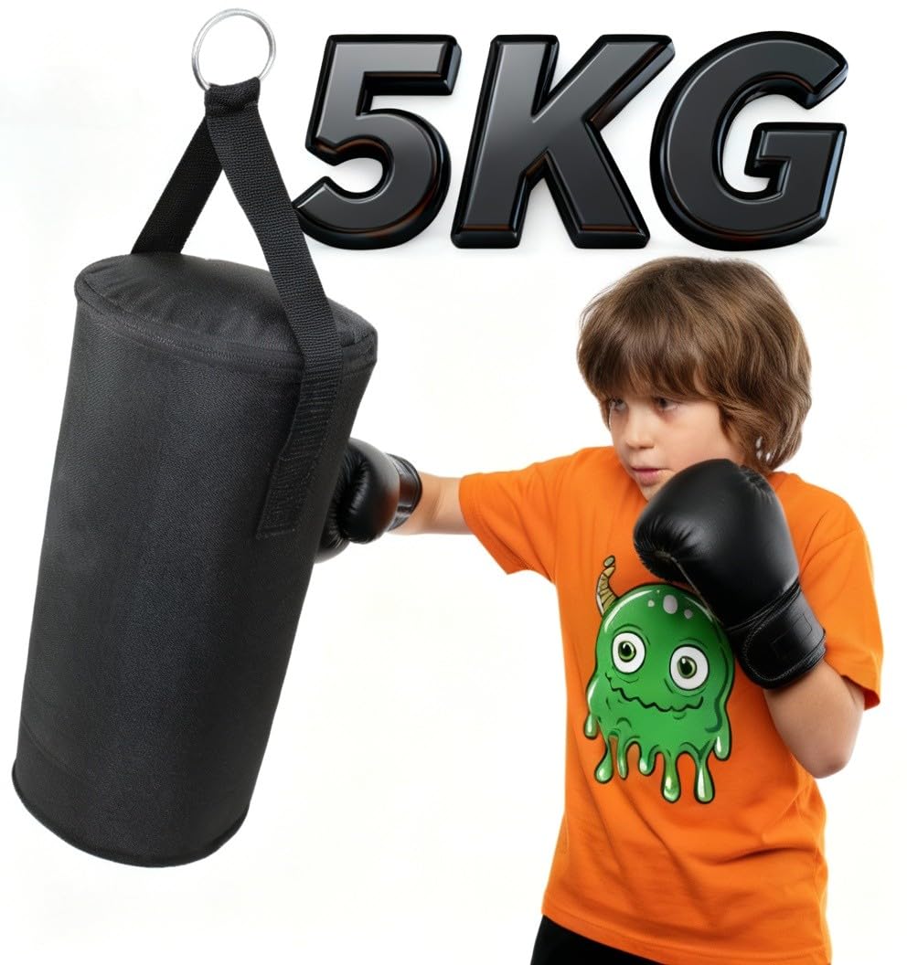 Boxsack Kinder - 5 kg gefüllt hängend - inkl. Boxhandschuhen 4 oz - Boxset Kickboxen Fitness Training