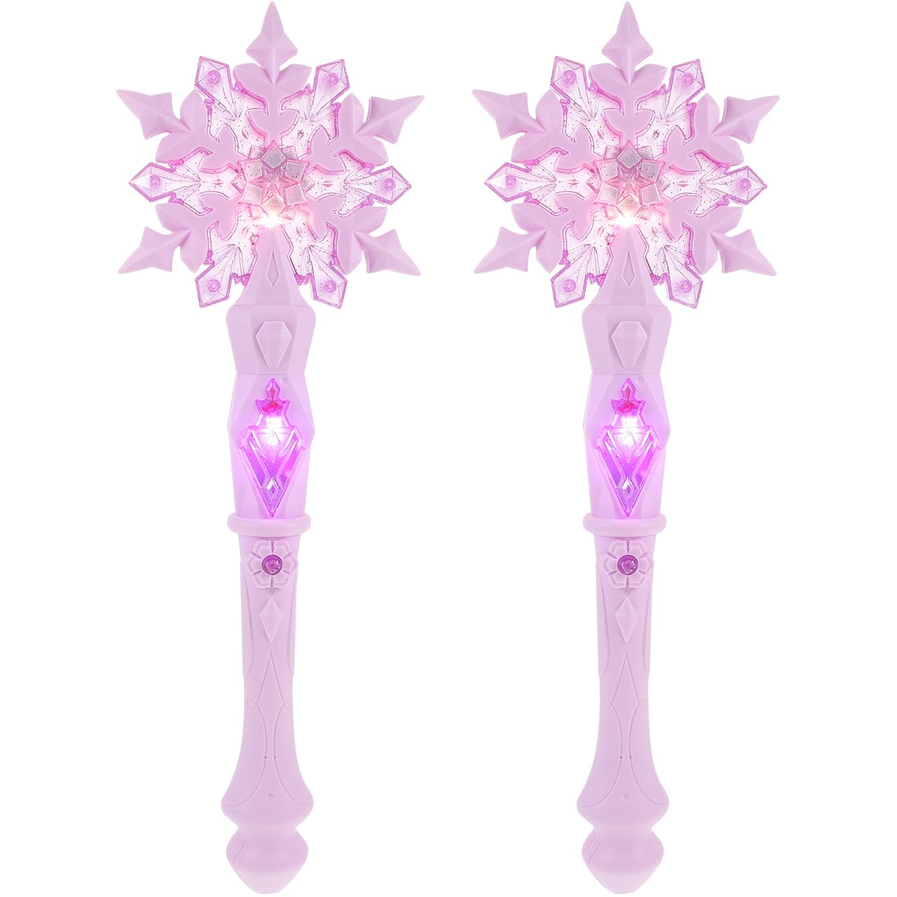 SAFIGLE 2pcs Light up Snowflake with Sound, Fairy Princess Musical Toys for Kids, Led Glowing for Girls, Party Accessories