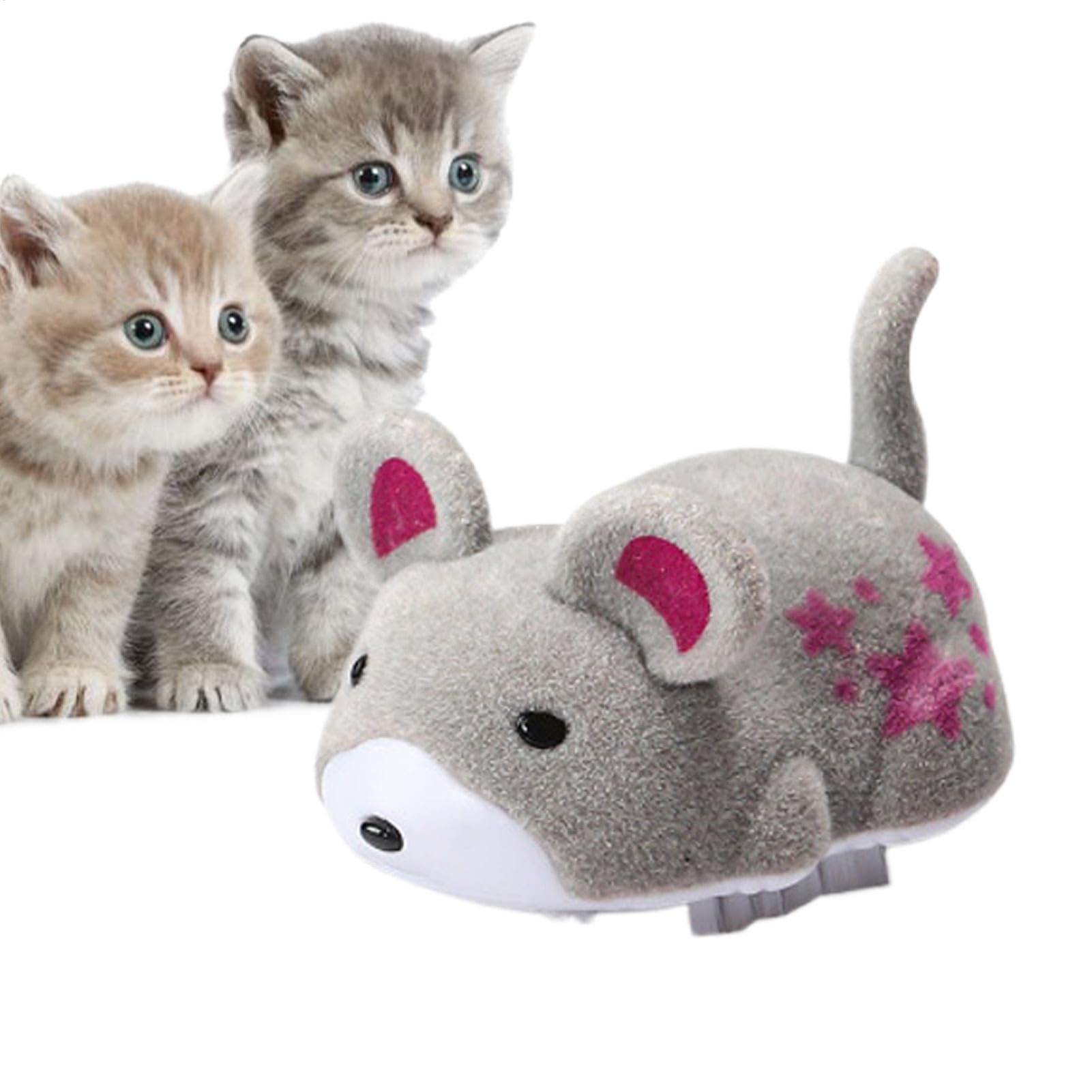 Giocattolo elettronico mobile per gatti, criceti di peluche che scricchiolano per gatti,Giocattolo di gatto in giro di simulazione elettrica | Giocattolo di esercizio per animali domestici in tessuto
