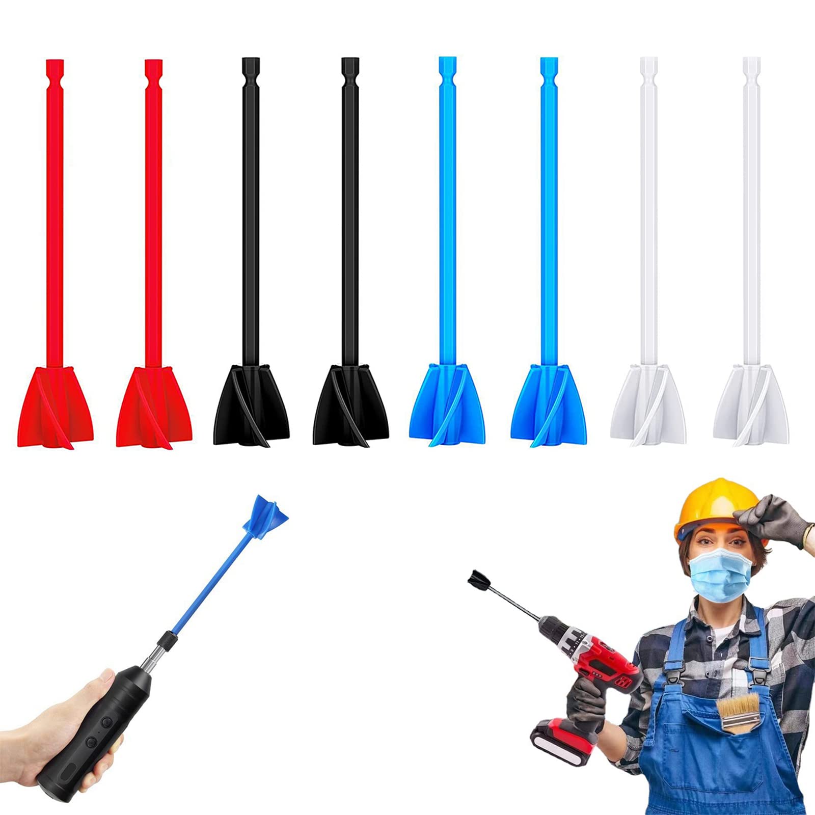 Aoyfuwell Epoxidharz Rührer Set - 6 Stück Mischpaddel Für Bohrmaschine