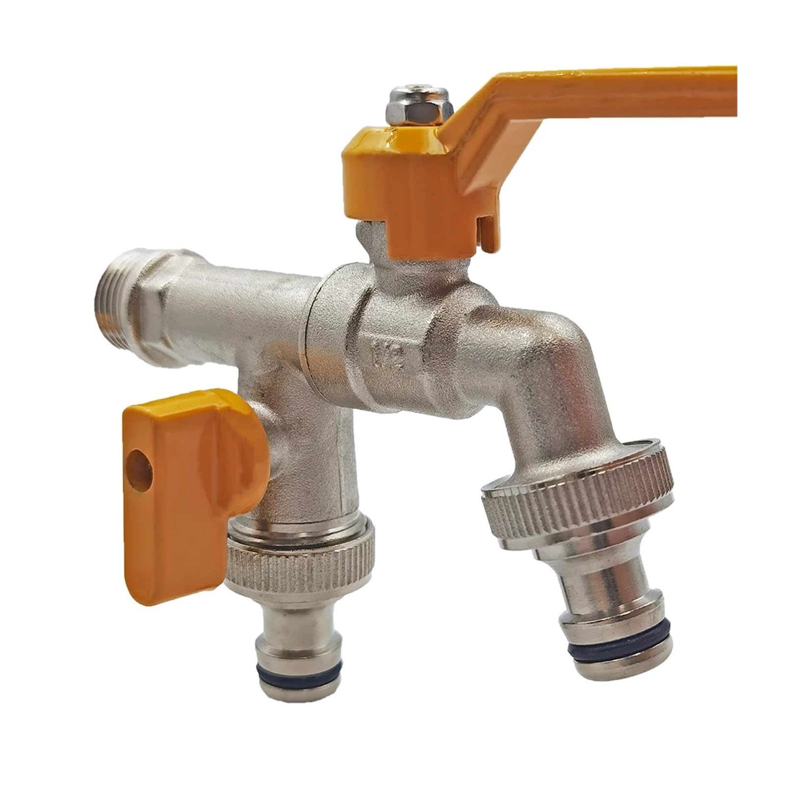 Adapter do węża ogrodowego, 1/5.1 cm złącze zbiornika na wodę IBC, 2-drożny i 1-drożny mosiężny kran do nawadniania, zawór kulowy (M-1 szt.) do wydajnego nawadniania