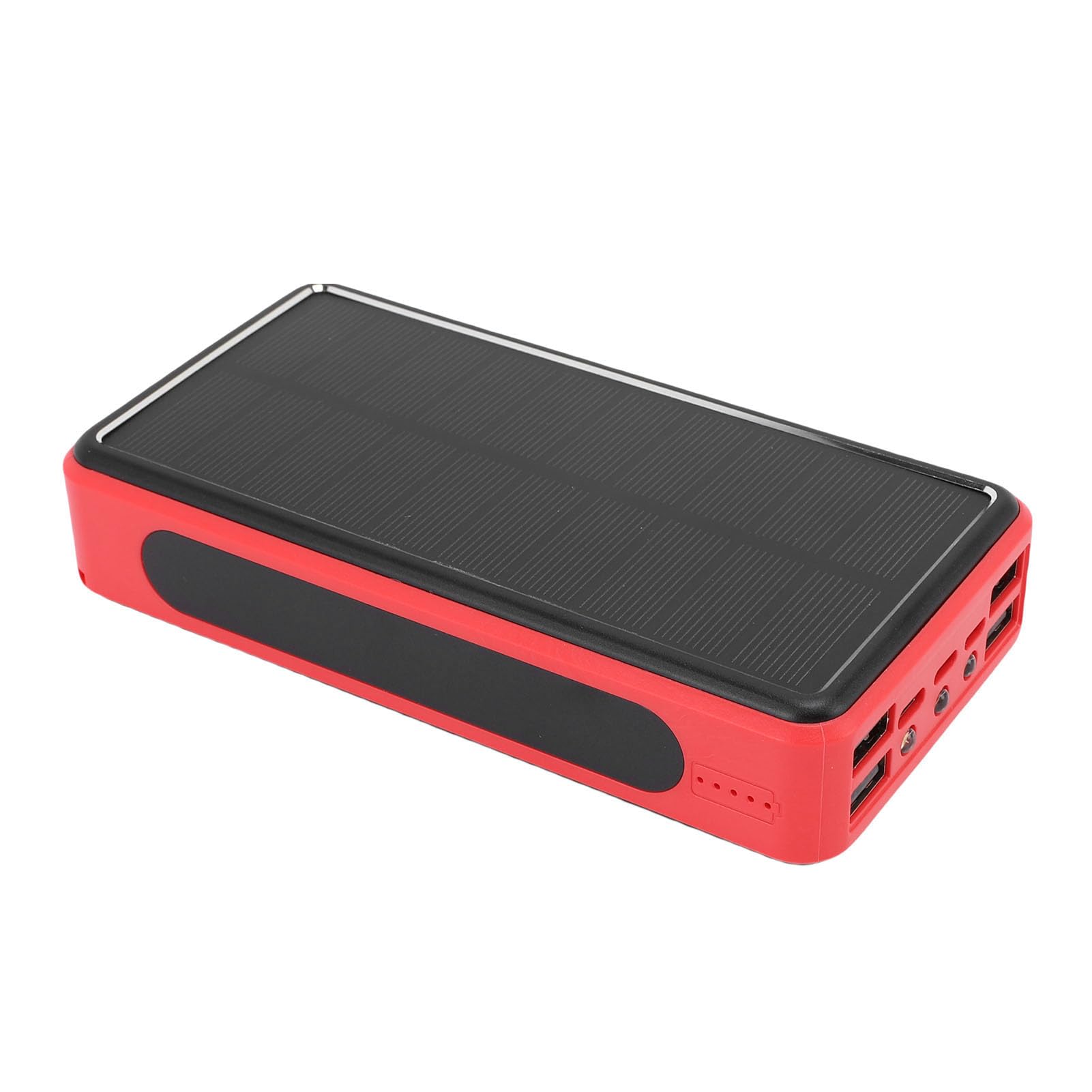 Caricabatterie Solare Power Bank 50000mAh in Lega di Alluminio con Luce da Campeggio a LED per i Viaggi (rosso)